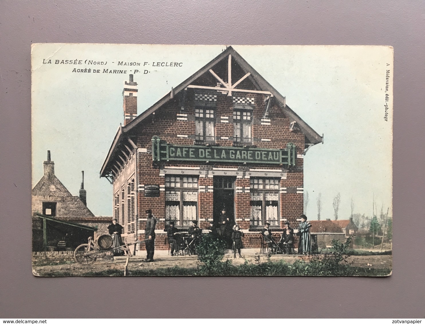 LILLE - LA BASSEE - Maison Leclerc - Café De La Gare D' Eau - 1910 - Lille