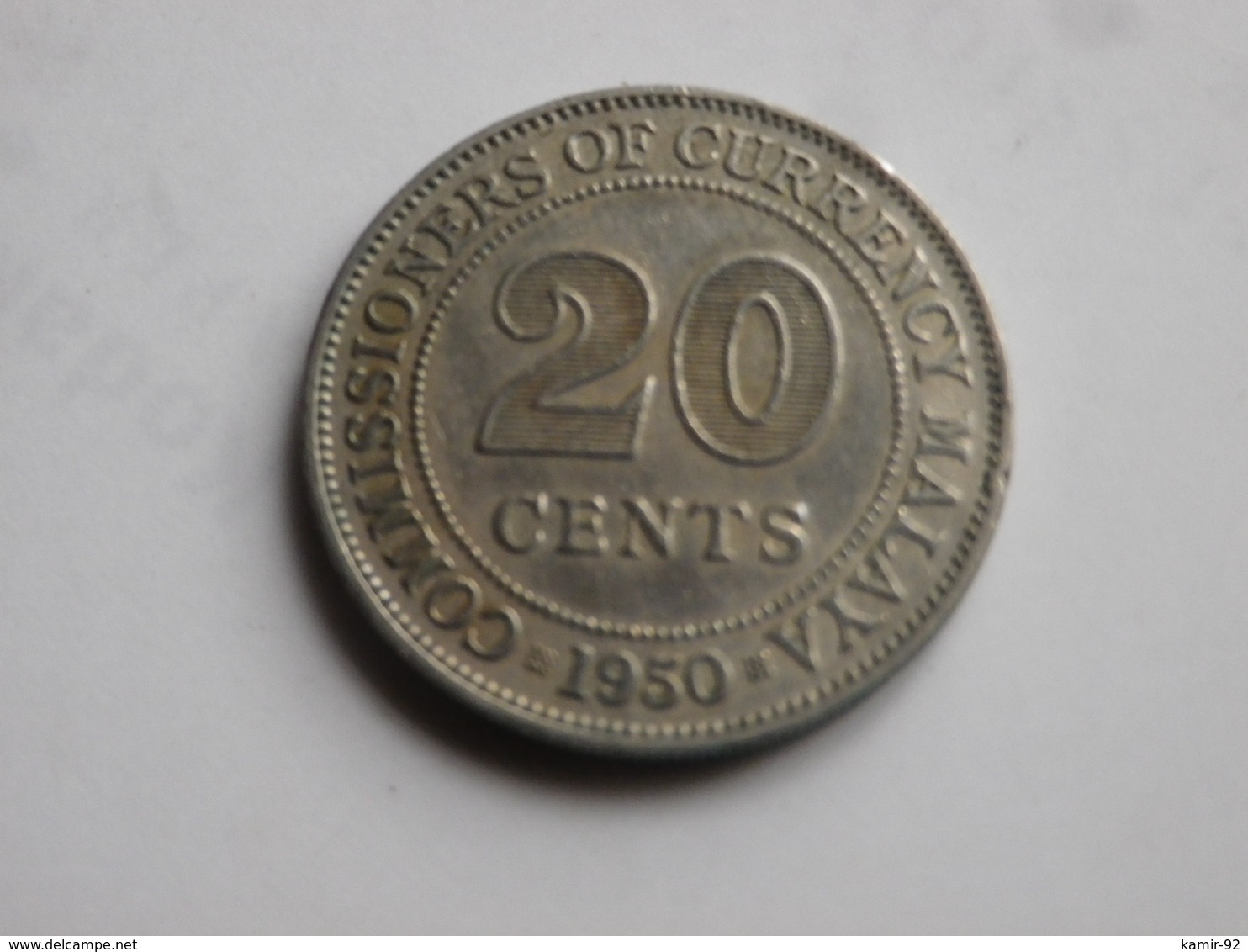 Malaysie Malaya Commissioners Of Currency  20 Cents   1950  George VI   Km#9   TTB Cupronickel - Malaysie