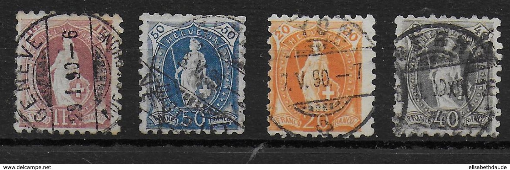 SUISSE - 1888 - RARE DENTELES 9.5 -  YVERT N° 81+83/85 OBLITERES - COTE = 1550 EUR. - - Gebruikt