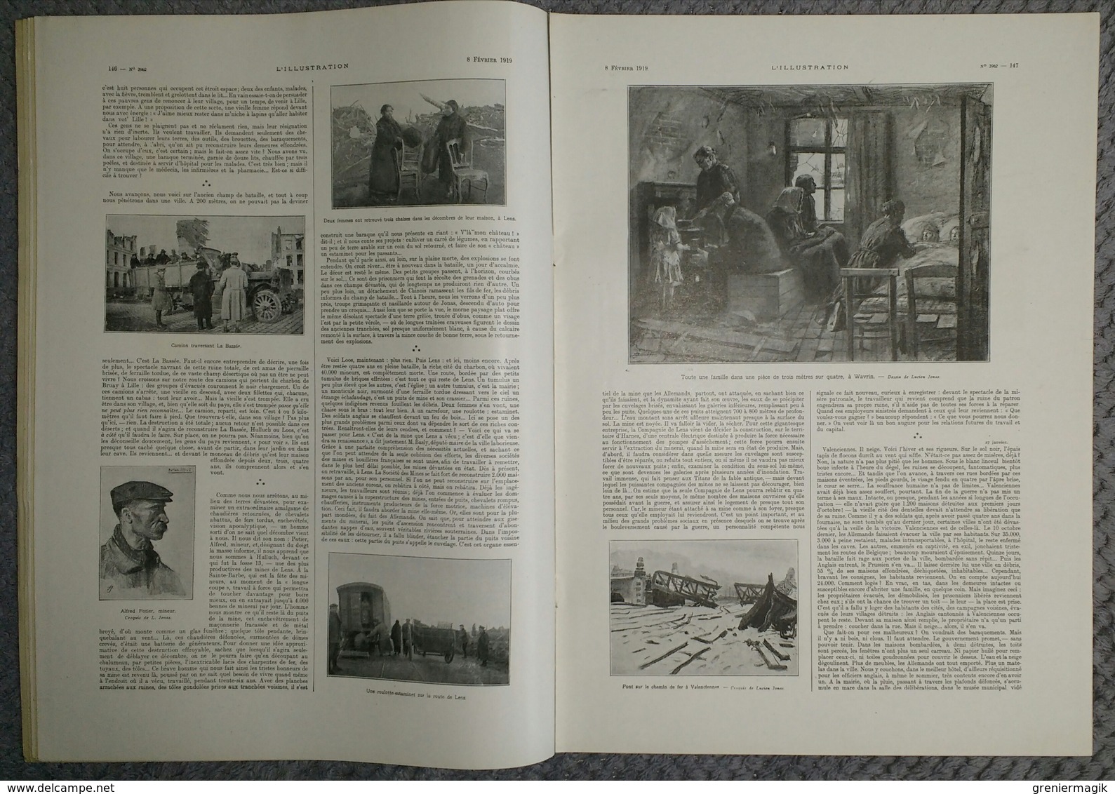 L'Illustration 3962 8 février 1919 Wilson/Faux Rodin/Louis Barthou/Maroc Tafilalet/Le comité des forges/Roosvelt/Lille