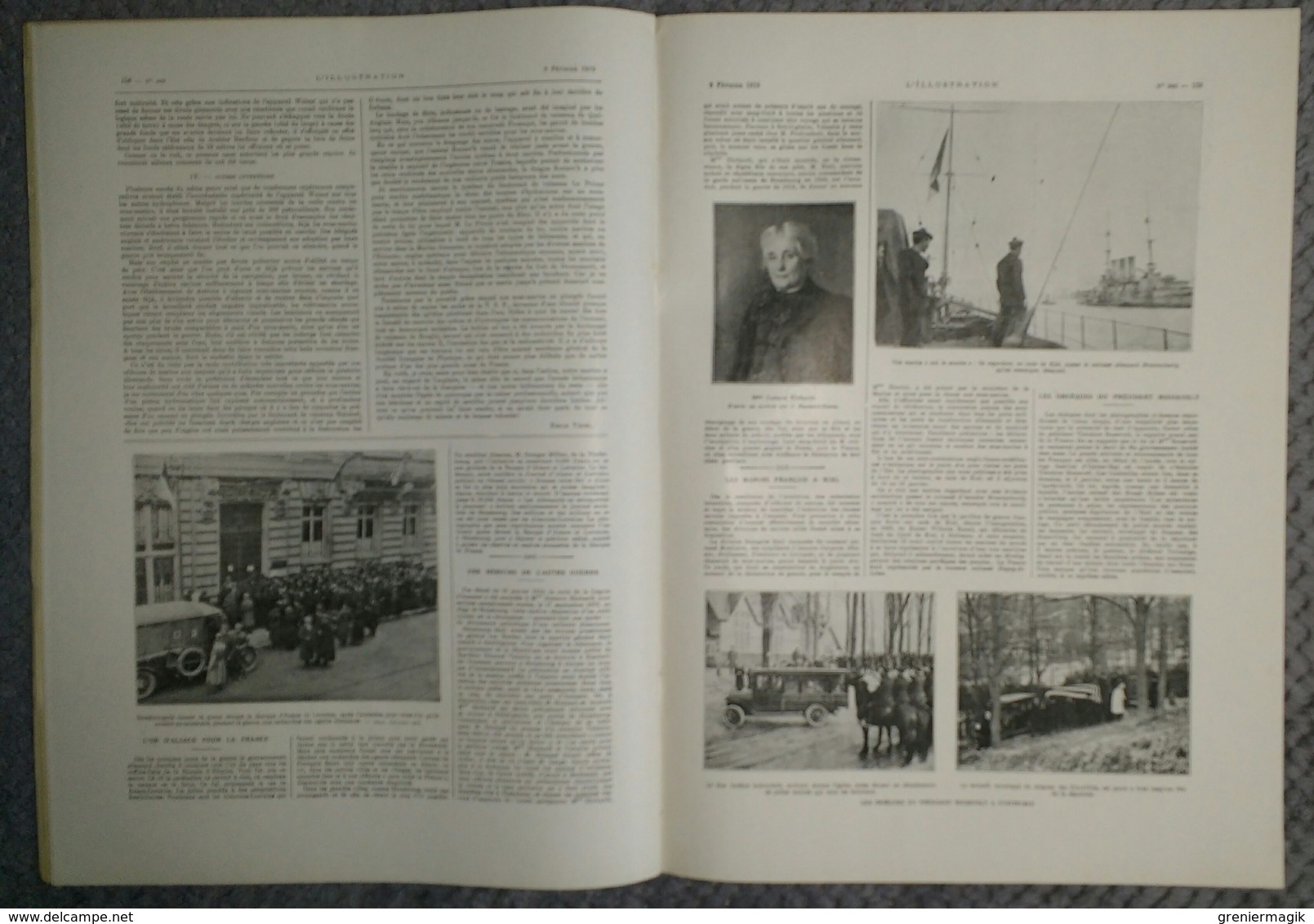 L'Illustration 3962 8 février 1919 Wilson/Faux Rodin/Louis Barthou/Maroc Tafilalet/Le comité des forges/Roosvelt/Lille