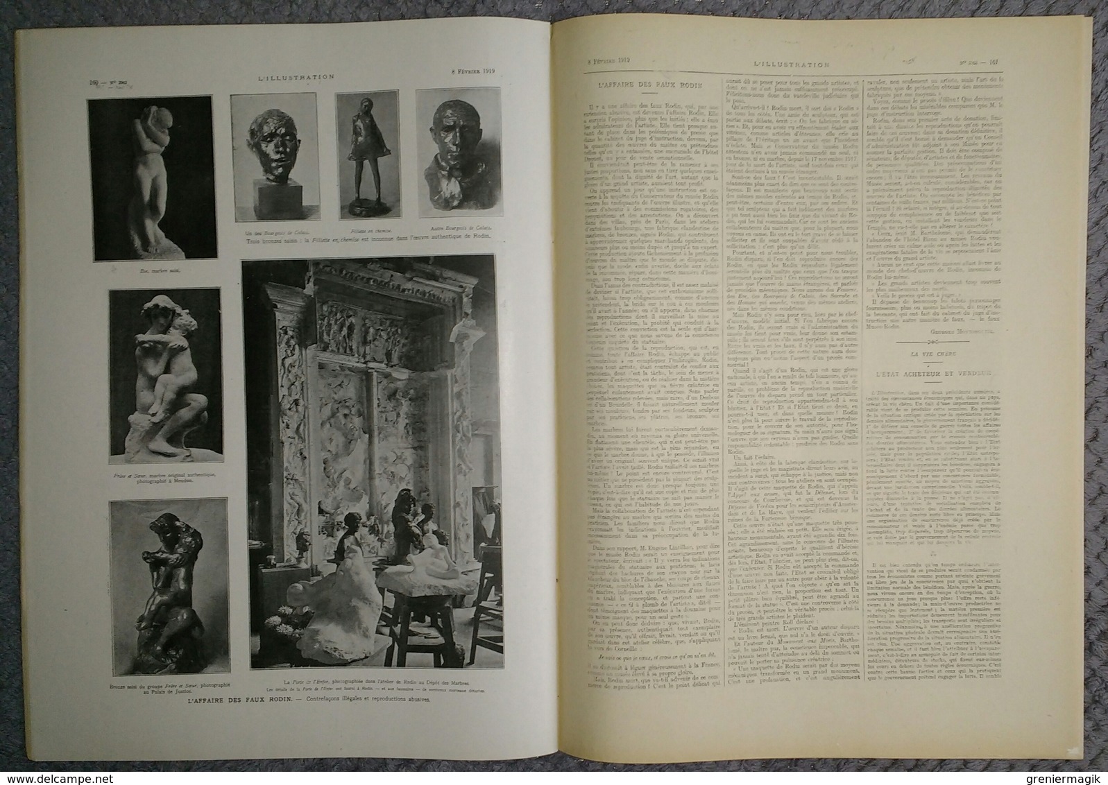 L'Illustration 3962 8 février 1919 Wilson/Faux Rodin/Louis Barthou/Maroc Tafilalet/Le comité des forges/Roosvelt/Lille