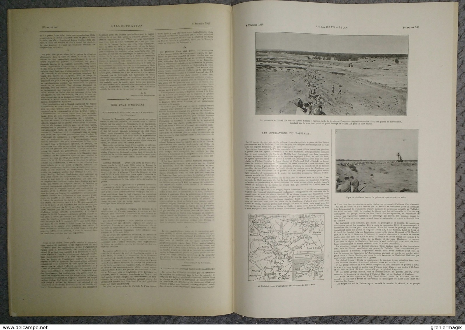 L'Illustration 3962 8 février 1919 Wilson/Faux Rodin/Louis Barthou/Maroc Tafilalet/Le comité des forges/Roosvelt/Lille