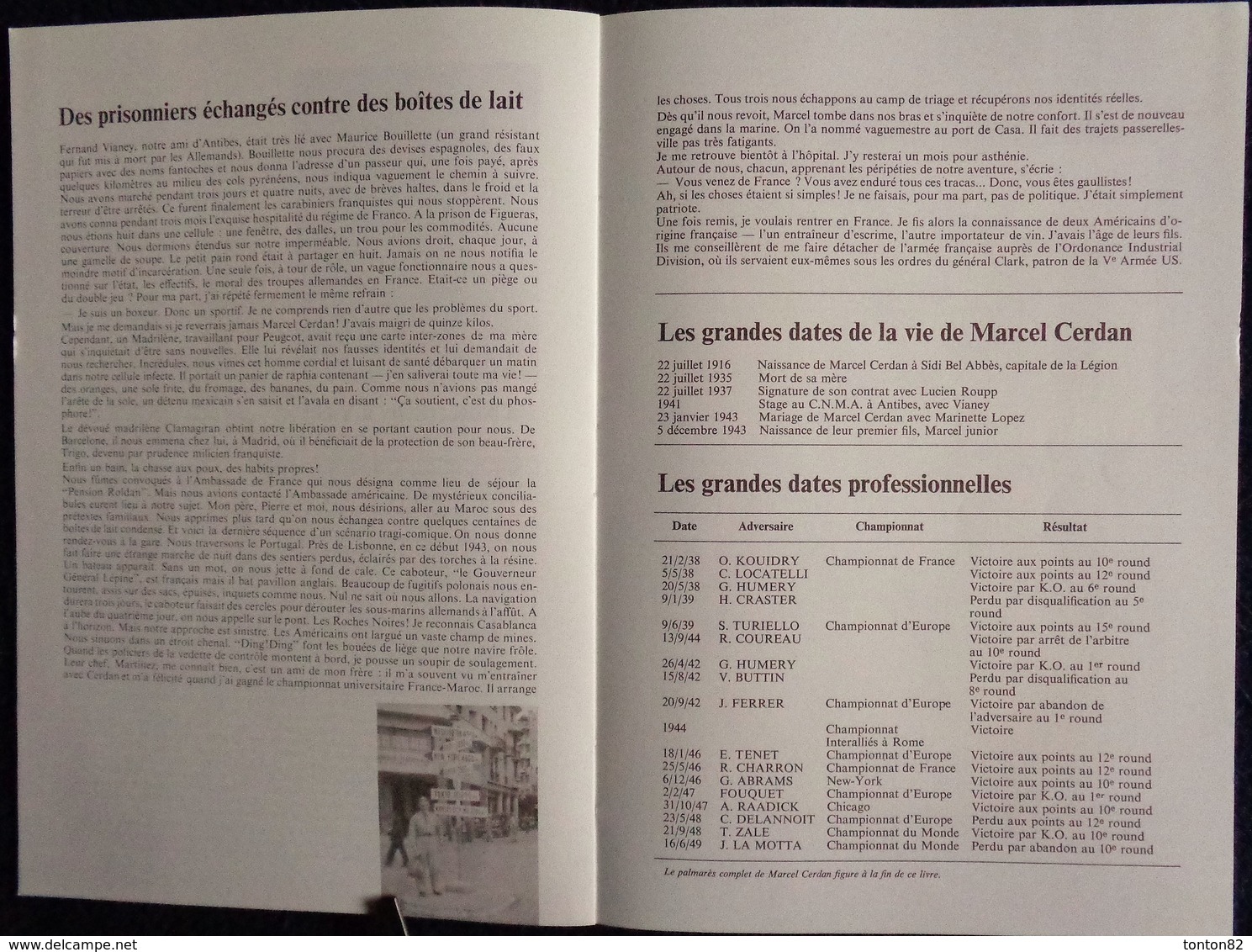 Maurice Rouff - CERDAN Mon Ami - Éditions Mengès - ( 1983 ) . - Sport