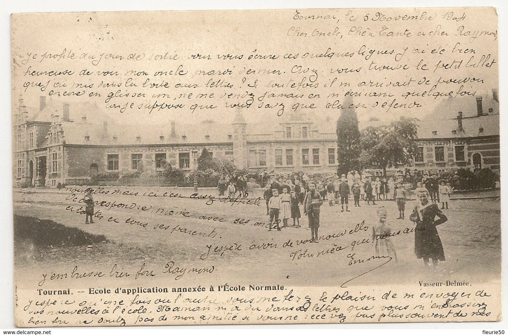 TOURNAI - Ecole D'application Annexée à L'Ecole Normale. Vasseur-Delmée. Vers Tournai 1904. - Tournai