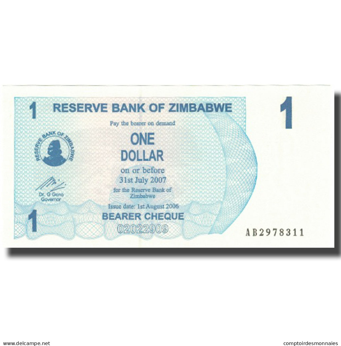 Billet, Zimbabwe, 1 Dollar, 2007, 2007-07-31, KM:37, SPL+ - Zimbabwe