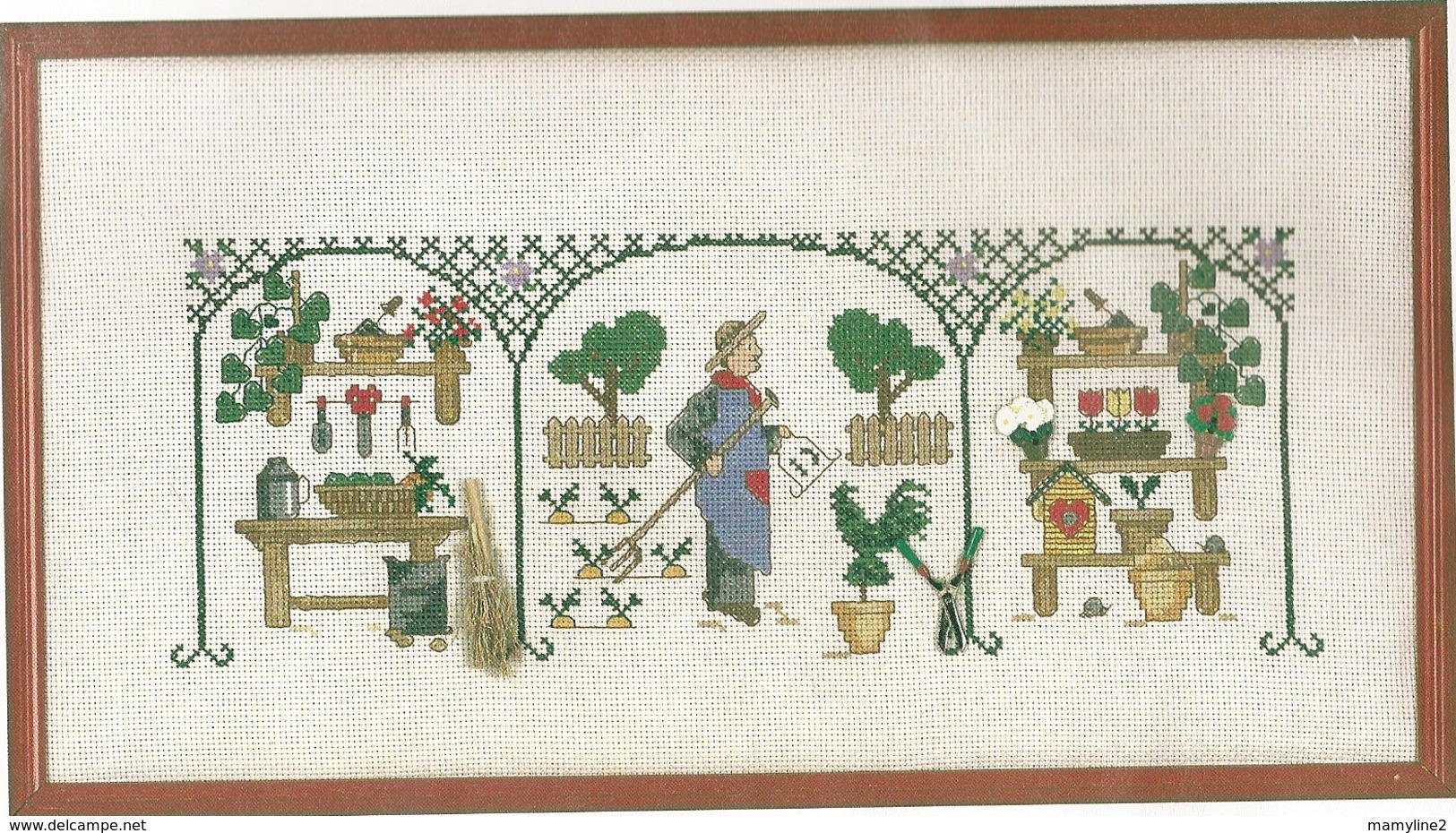 Lot De Deux Kits Points Comptés Sur Le Thème Du Jardin - Cross Stitch