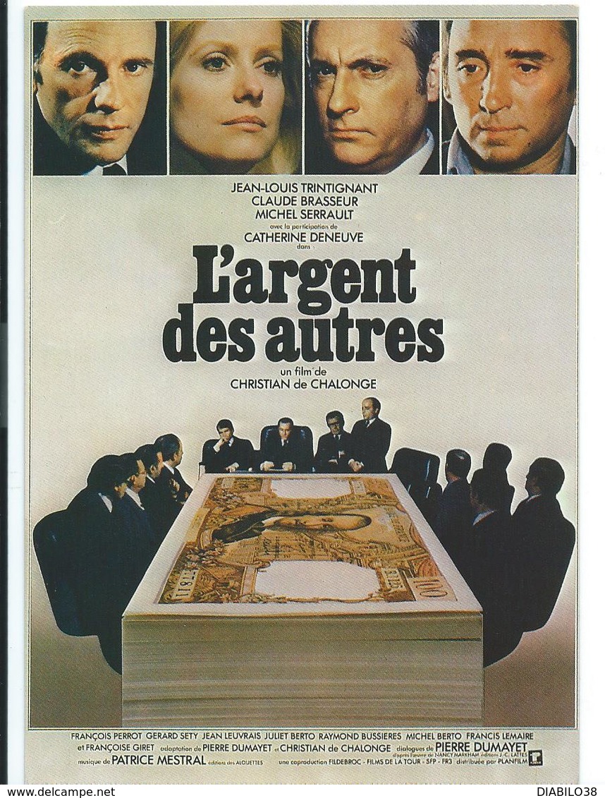 CARTE D 'AFFICHE DE CINÉMA  ///   ( L 'ARGENT DE SAUTRES ) - Posters On Cards