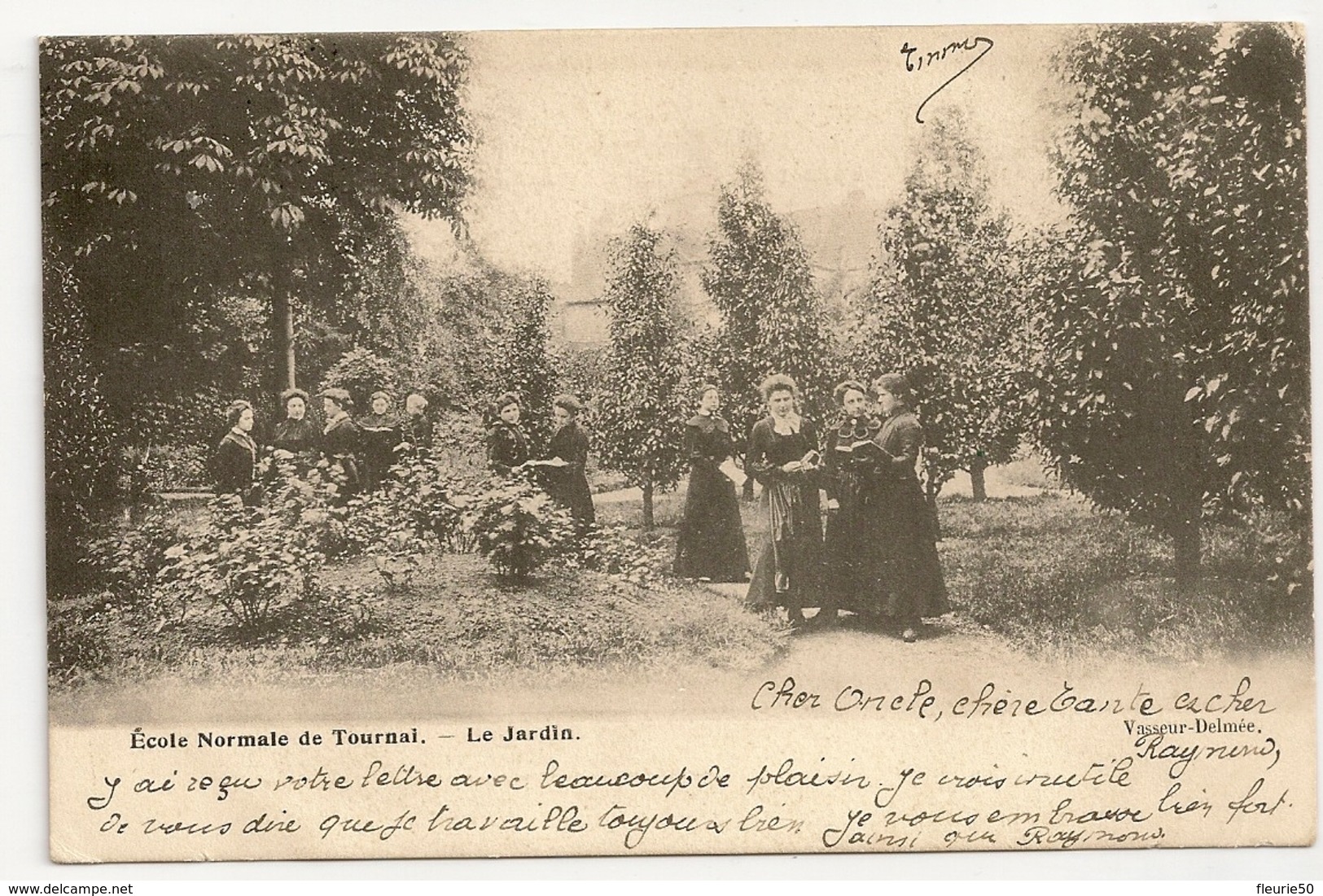 TOURNAI - Ecole Normale De Tournai - Le Jardin. Vasseur-Delmée. Vers Tournai 1904. - Tournai