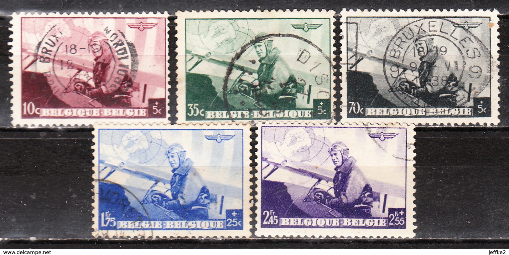 466/70  Leopold III Aviateur - Série Complète - Oblit. - LOOK!!!! - Used Stamps