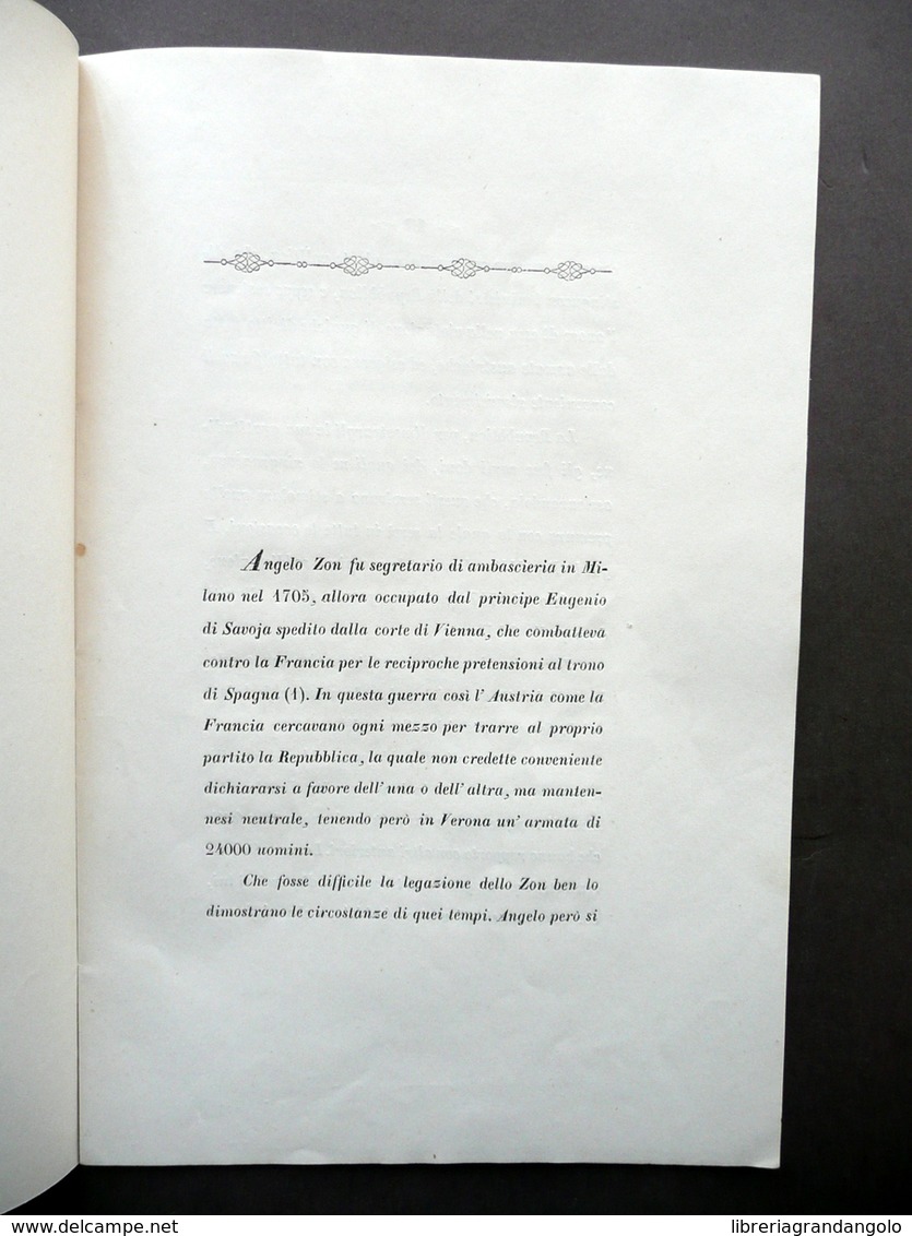 Nozze Marcello Relazione Zon Repubblica Venezia 1705 Milano Eugenio Savoia 1858 - Non Classificati