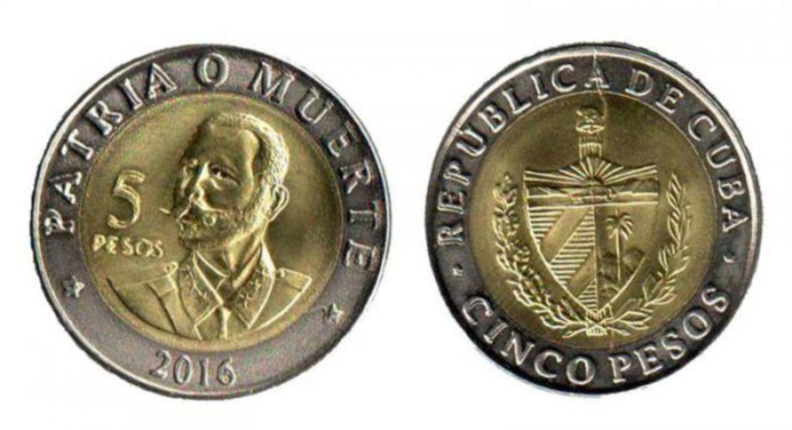 Cuba 2016-17 $5 Pesos Bimetalic Coin Antonio Maceo UNC - Cuba