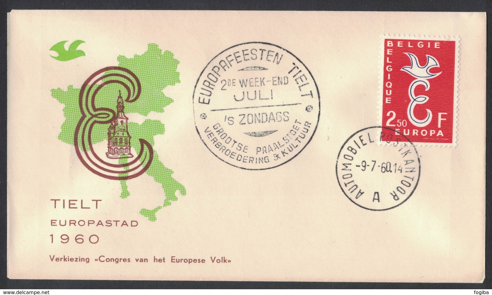 YN229   Europa - Belgie - Europafeesten Tielt 09.07.1960 - Idee Europee