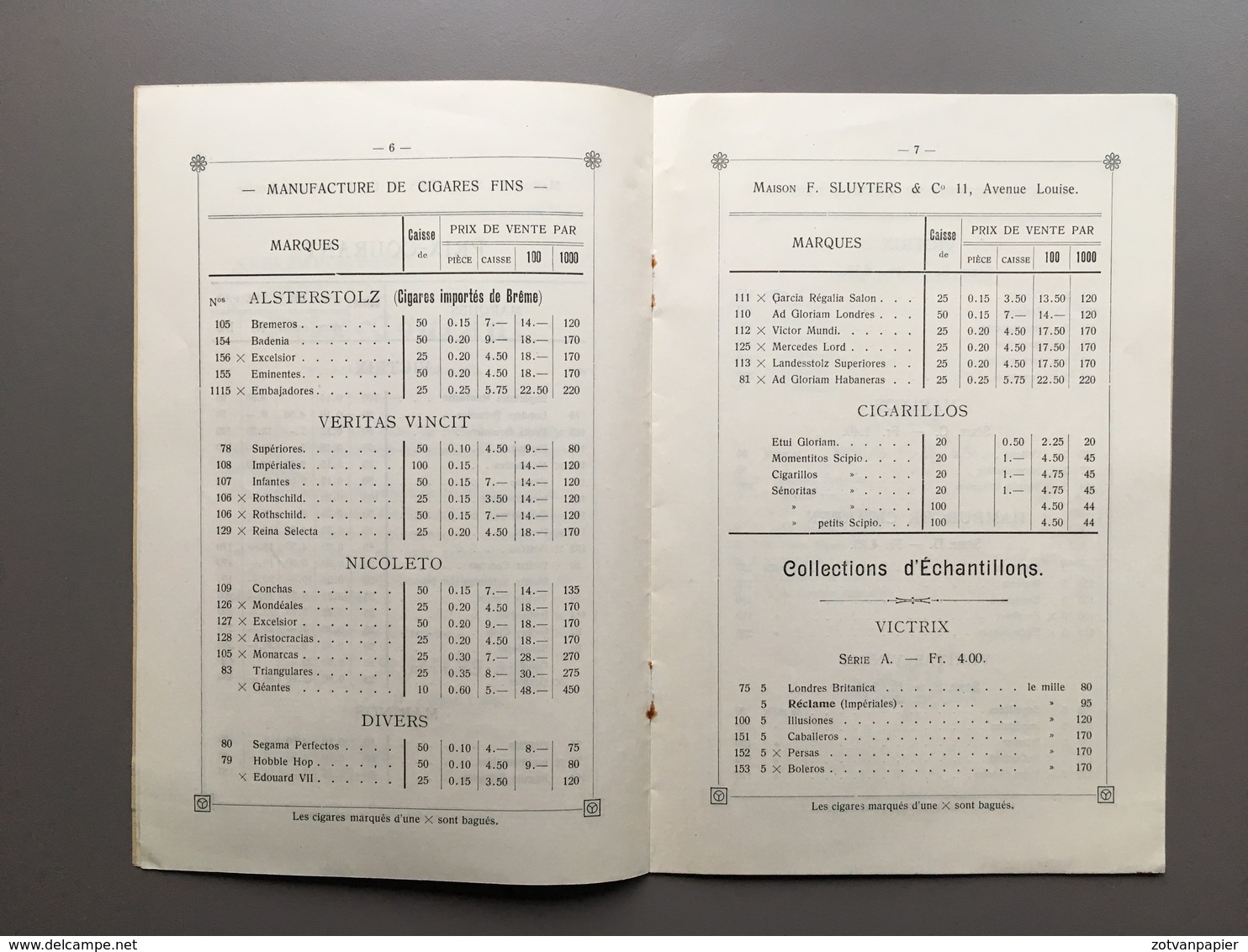 OOSTENDE - BRUSSEL - Manufactured De Cigares - Cigares De La Havane - Catalogue Prix-courant - 1908 - Oostende