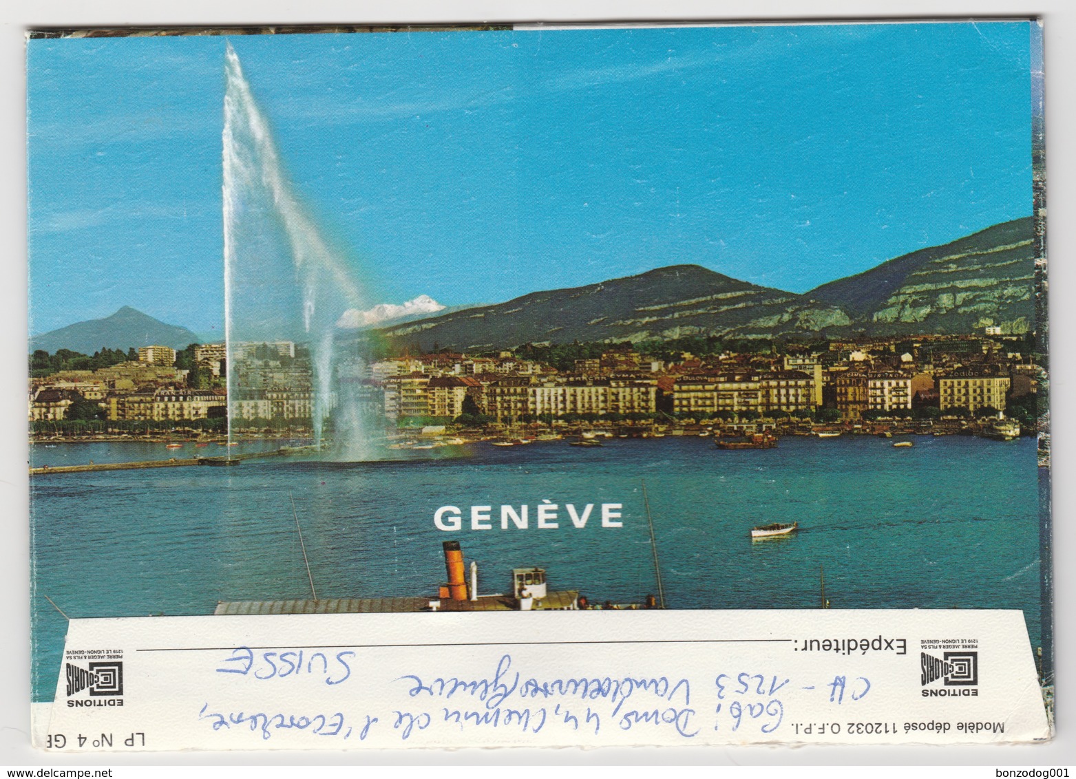 LETTERCARD GENEVA, SWITZERLAND. FOUNTAIN, SAINT-PIERRE CATHEDRAL. POSTED 1984 - Genève