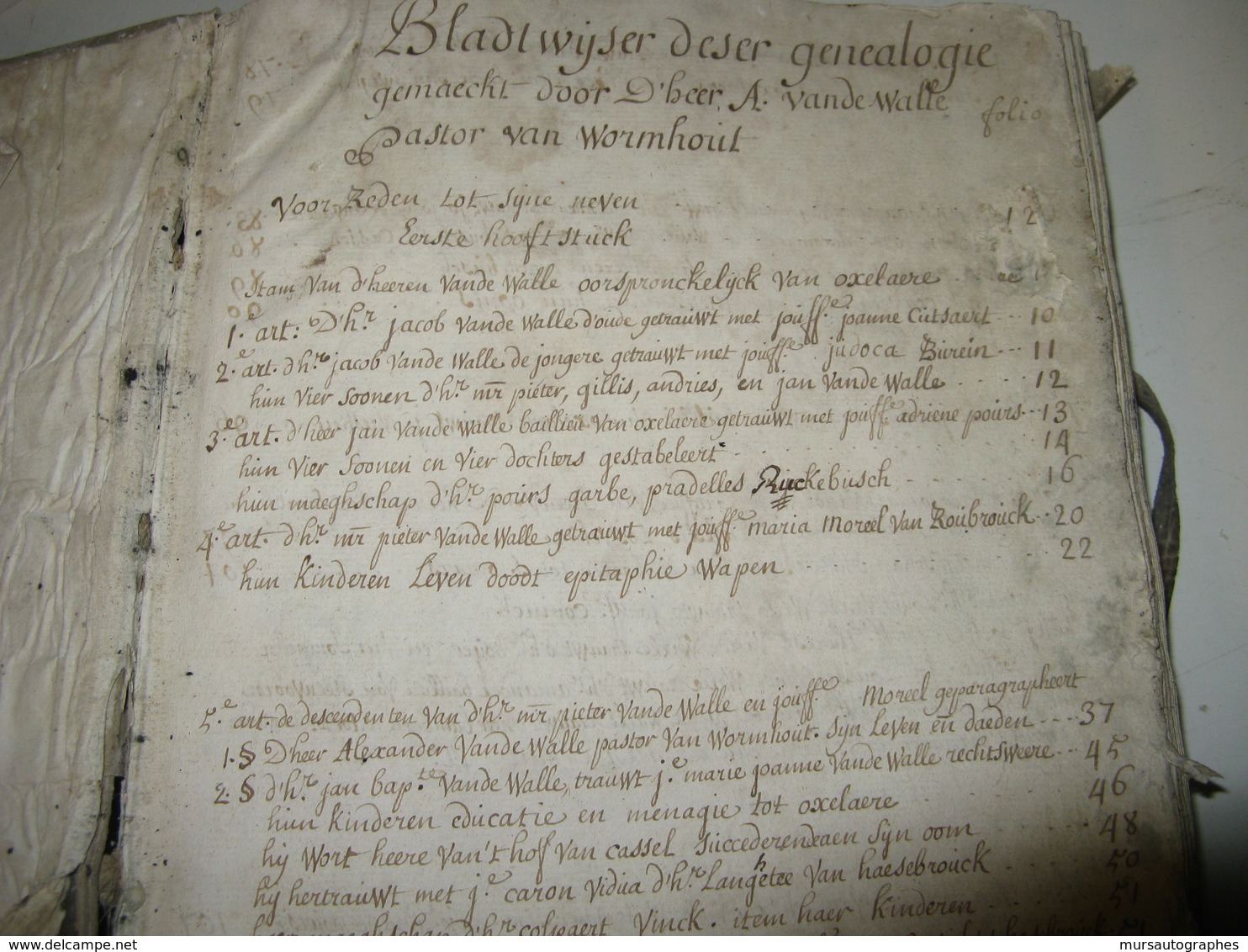 2 GRANDS CAHIERS MANUSCRITS GENEALOGIES FAMILLES VAN DE WALLE & HEELEN MOREEL 1770 Arbres FLAMANDS NORD LILLE RARE - Manuscrits