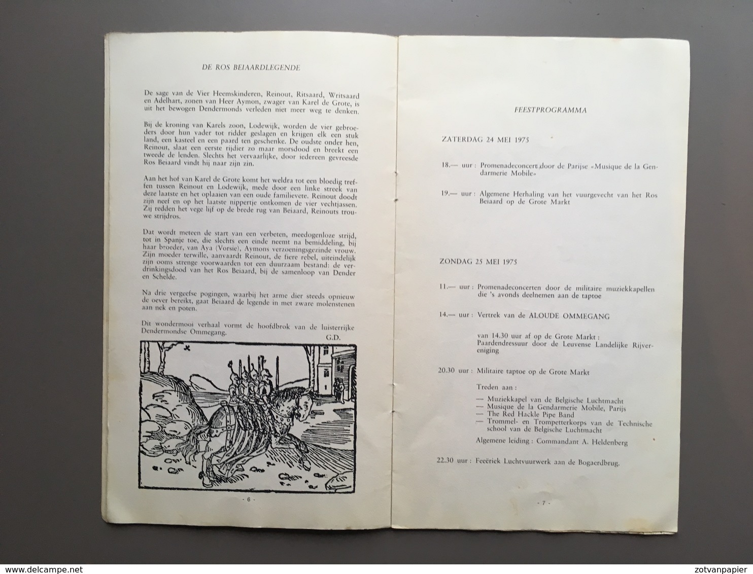 DENDERMONDE - Ommegang Ros Beiaard - Programmaboekje 1975 - Dendermonde