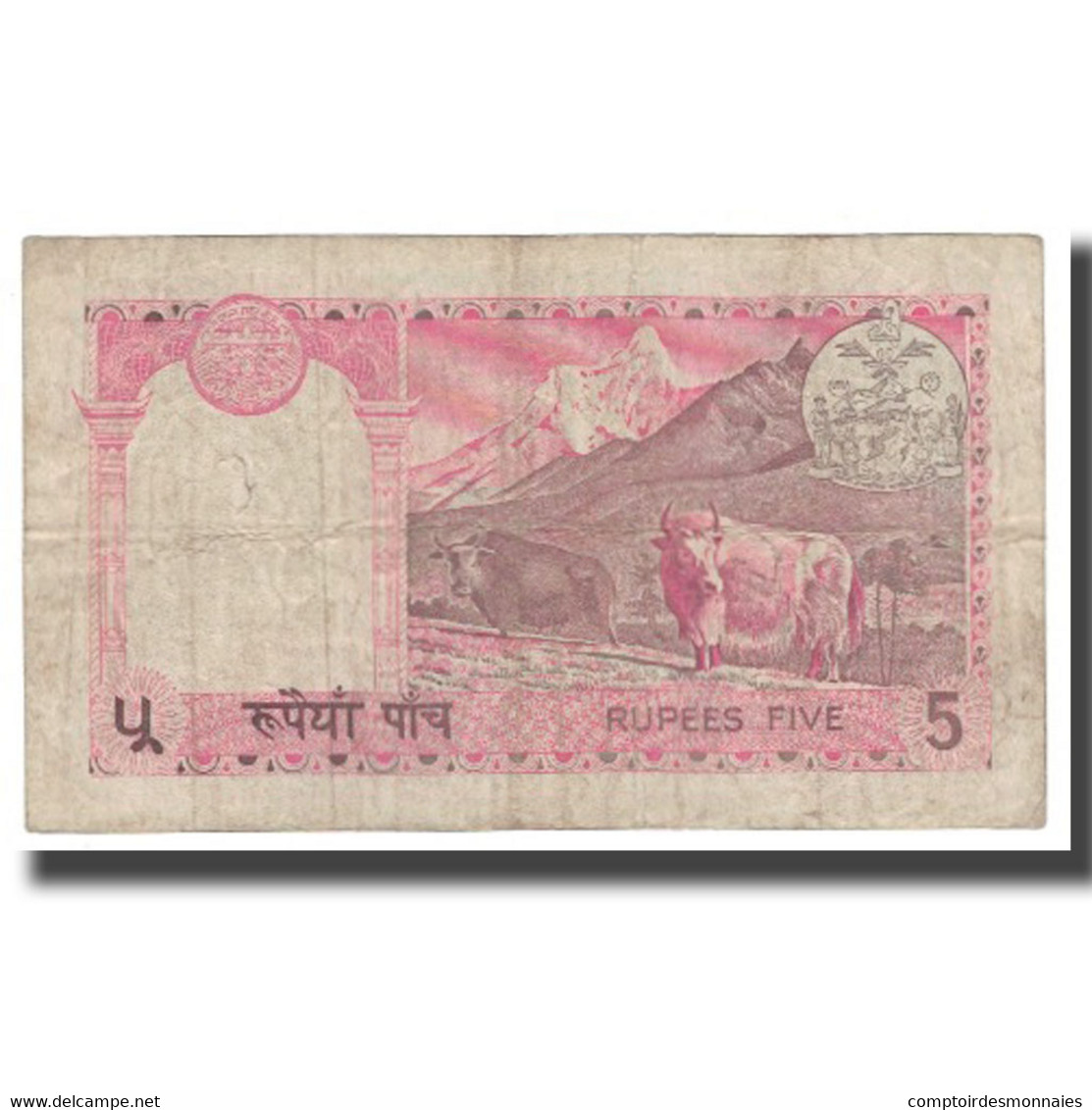 Billet, Népal, 5 Rupees, KM:23a, TB+ - Népal