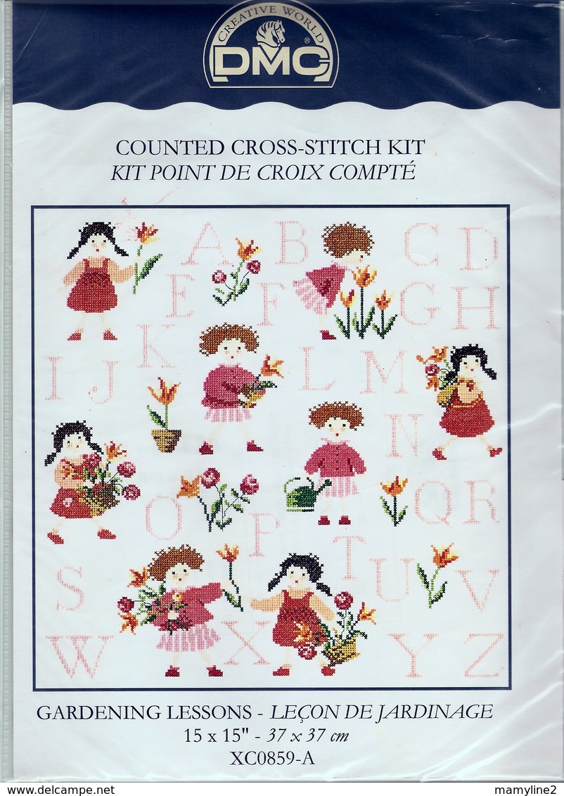 ABC Points Comptés DMC " Leçon De Jardinage" - Cross Stitch