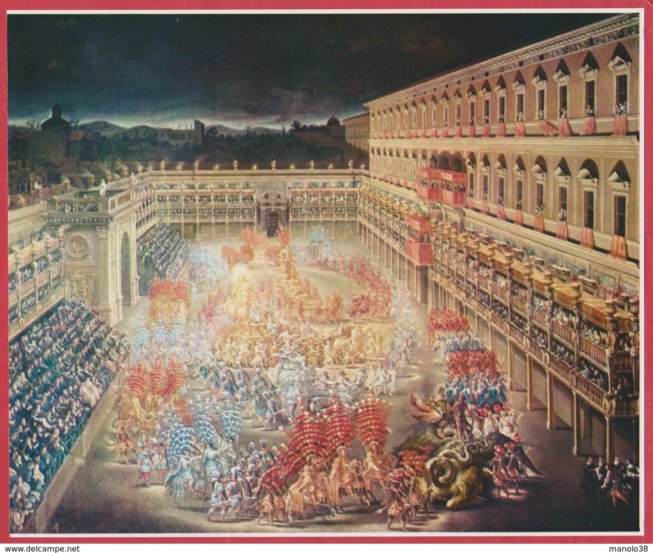 Fête Donnée à Rome En 1656 Par Les Barberini. Collection Barberini. Italie. Encyclopédie De 1970. - Autres & Non Classés