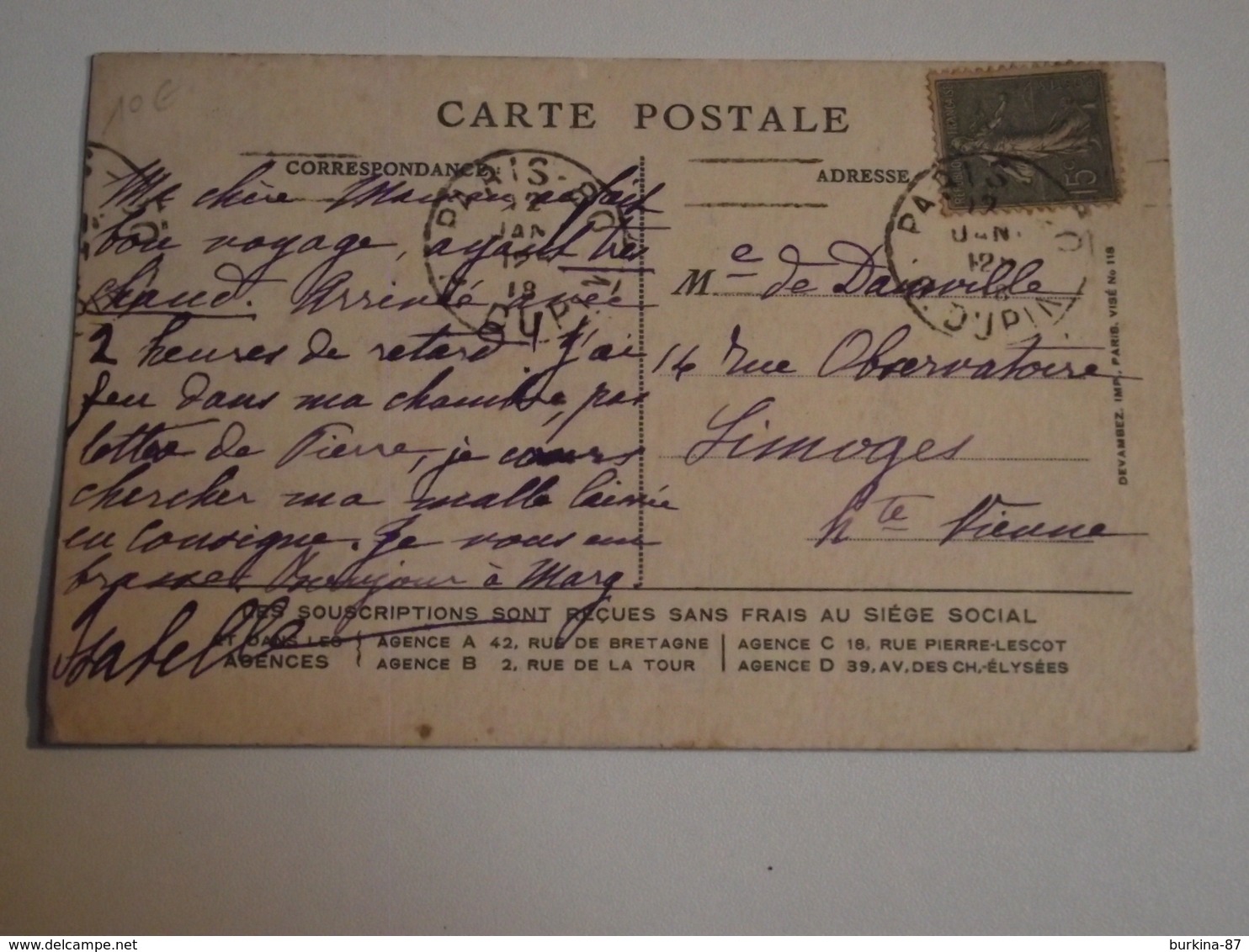 Carte Postale, Société Générale, Emprunt Français, 1919 - Banques