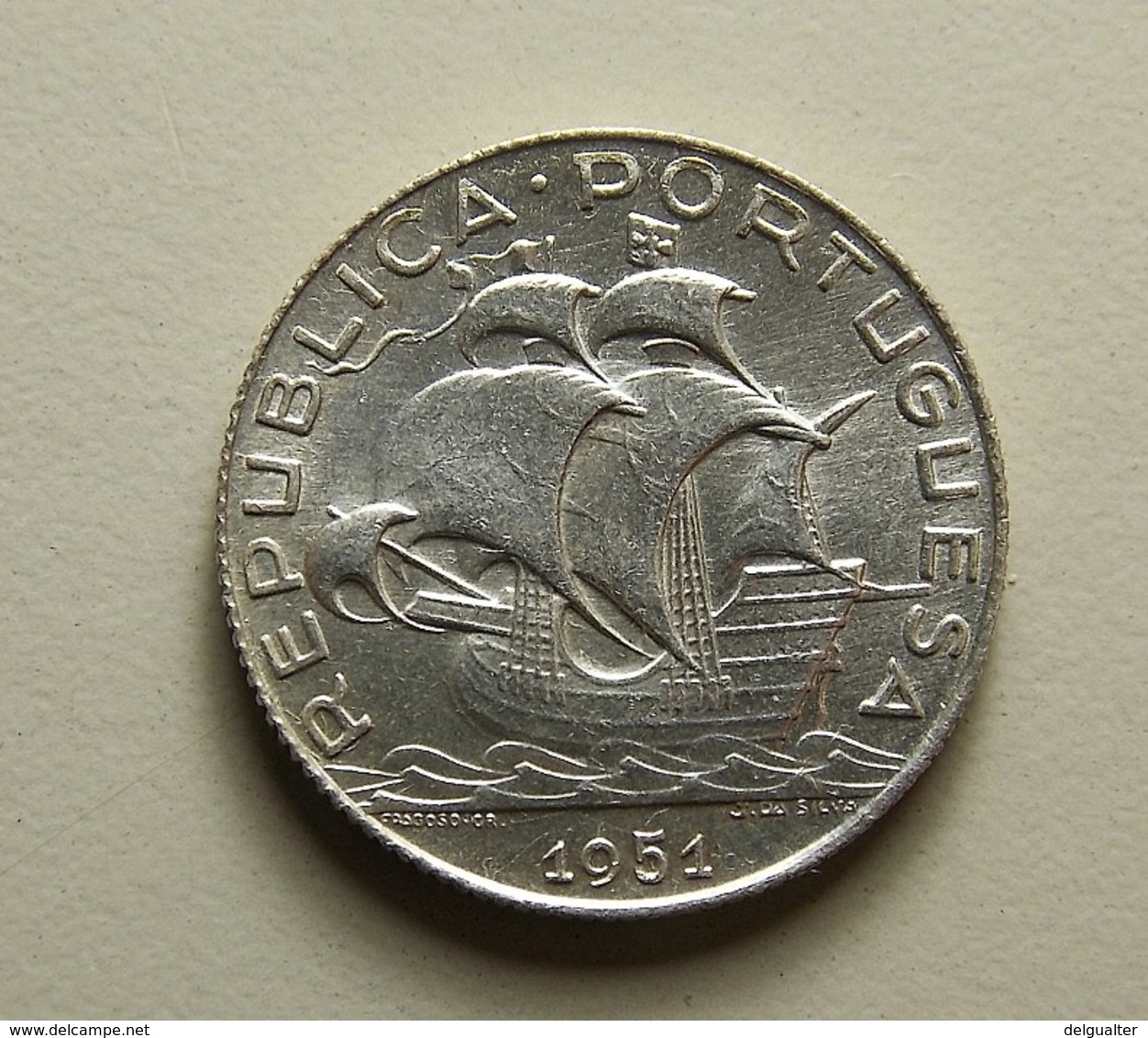 Portugal 2 1/2 Escudos 1951 Silver - Portogallo