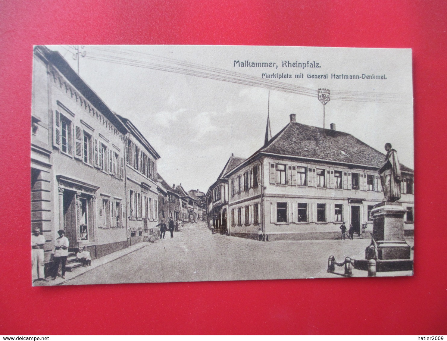 MAIKAMMER, Rheinpfalz, Marktplatz Mit General Hartmann Denkmal - Autres & Non Classés