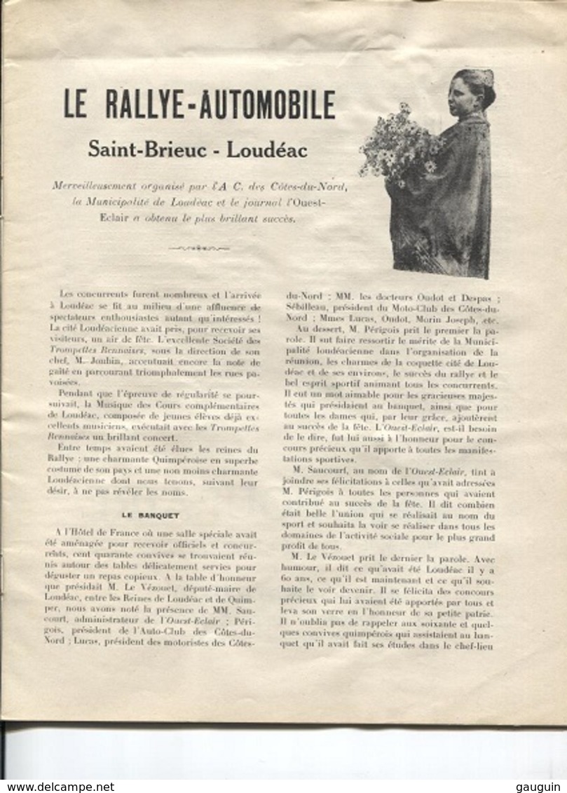 ST BRIEUC - Revue LES COTES Du NORD ILLUSTREES 1930 N°1  - Auto Tourisme Sport - Illustrations Et PUB - Edition Ti-Breiz - Bretagne