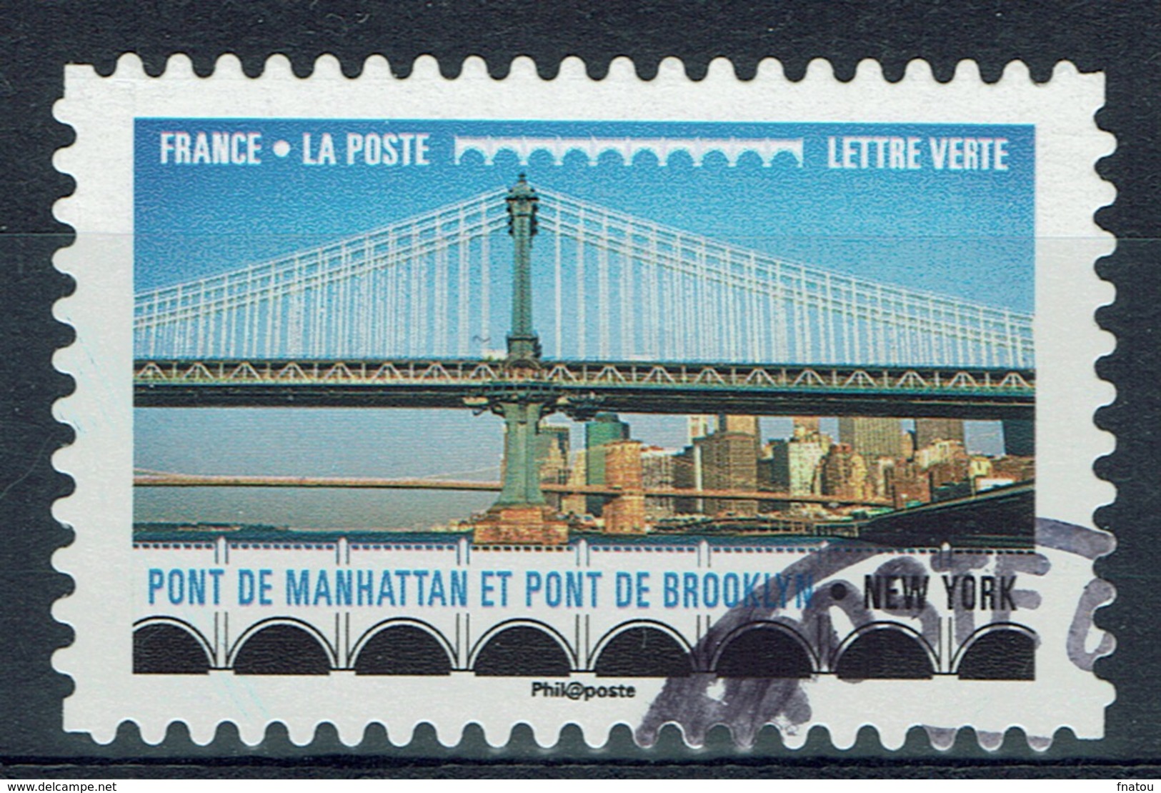 France, Brooklin Bridge, New York City, 2017, VFU Self-adhesive - Used Stamps