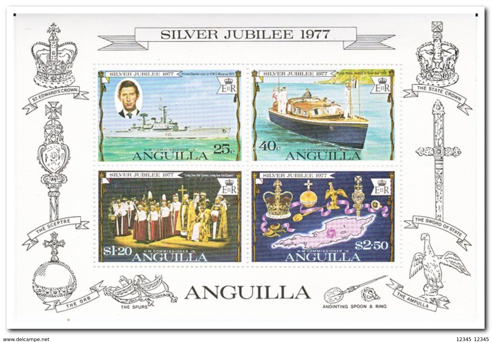 Anguilla 1977, Postfris MNH, Royal Visit, Ship - Anguilla (1968-...)