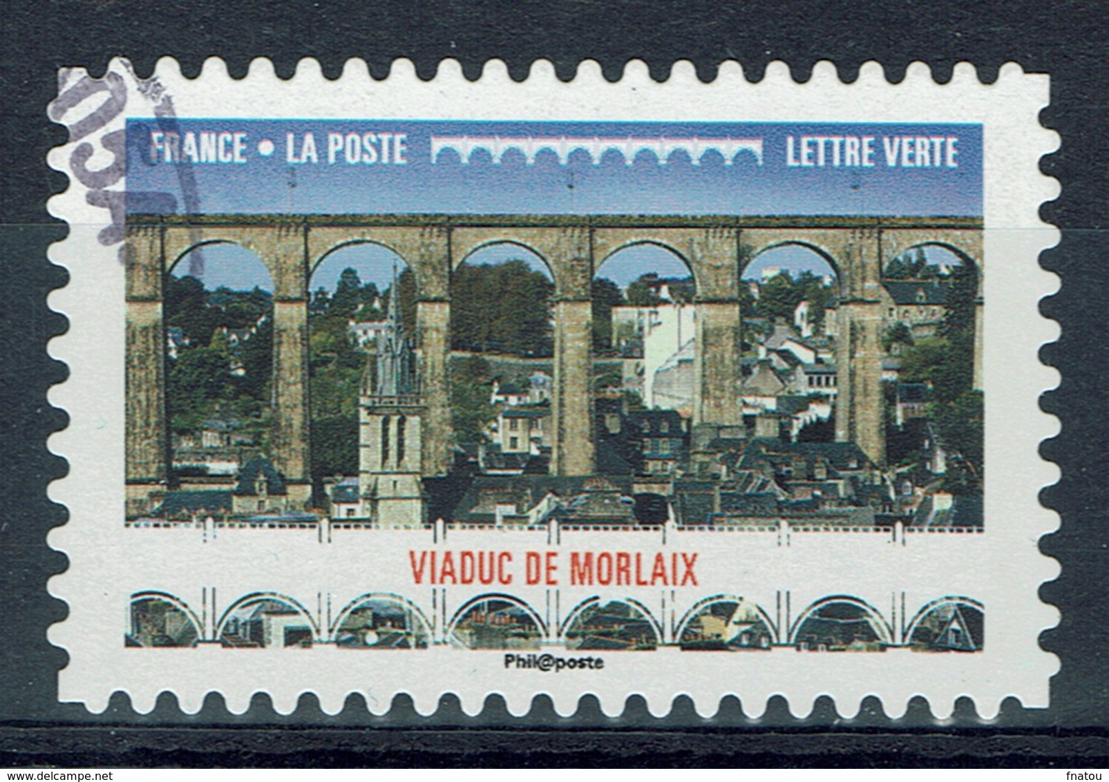 France, Viaduct In Morlaix, Brittany, 2017, VFU Self-adhesive - Used Stamps