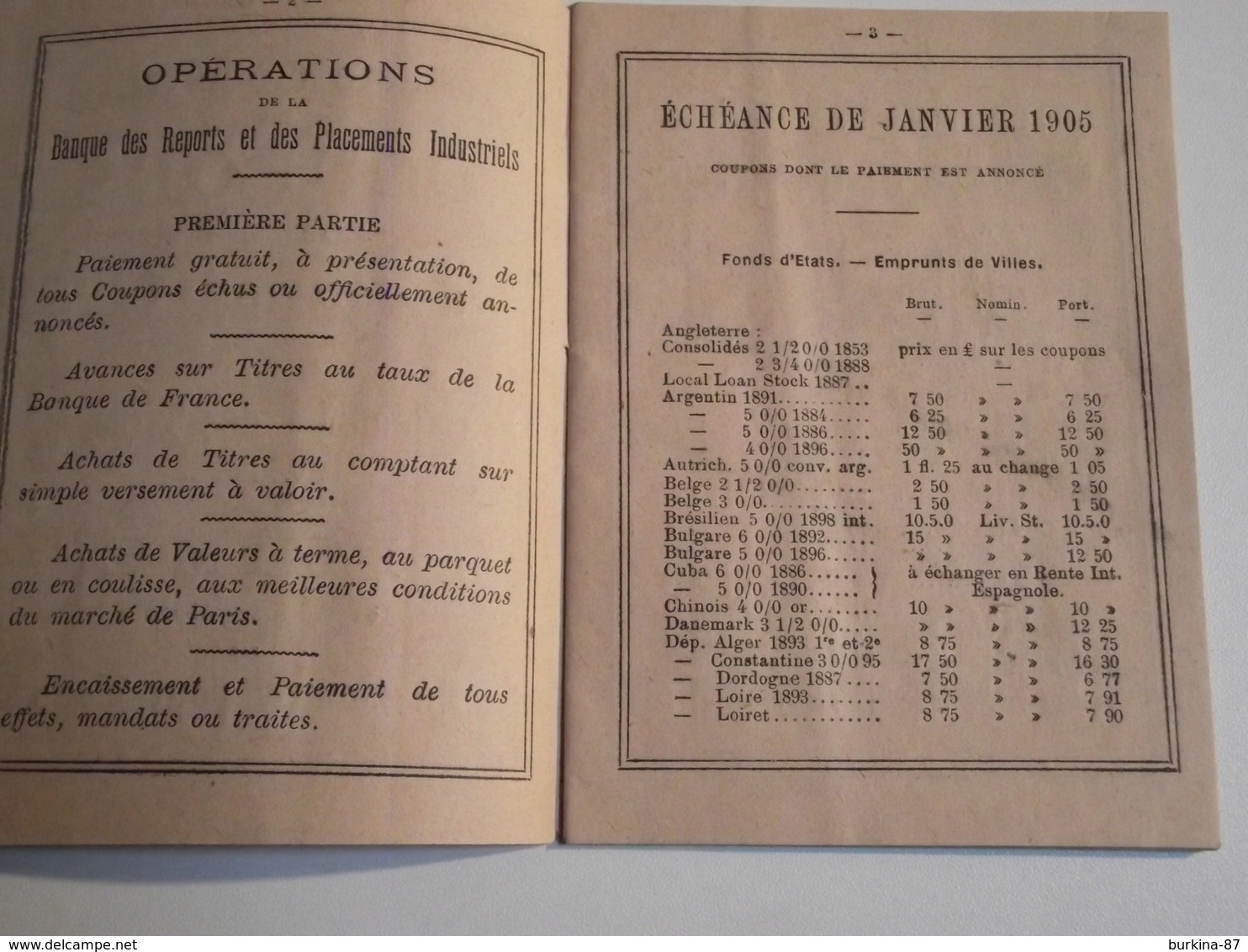 Coupons à Échéance, 1905, Petit Fascicule, Supplément à La Bourse Pour Tous - Autres & Non Classés