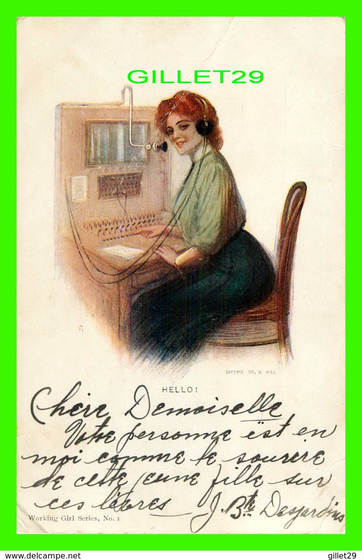 MÉTIER TÉLÉPHONISTE DEVANT SON BORD - HELLO - WORKING GIRL SERIES IN 1905  - TRAVEL  - - Autres & Non Classés