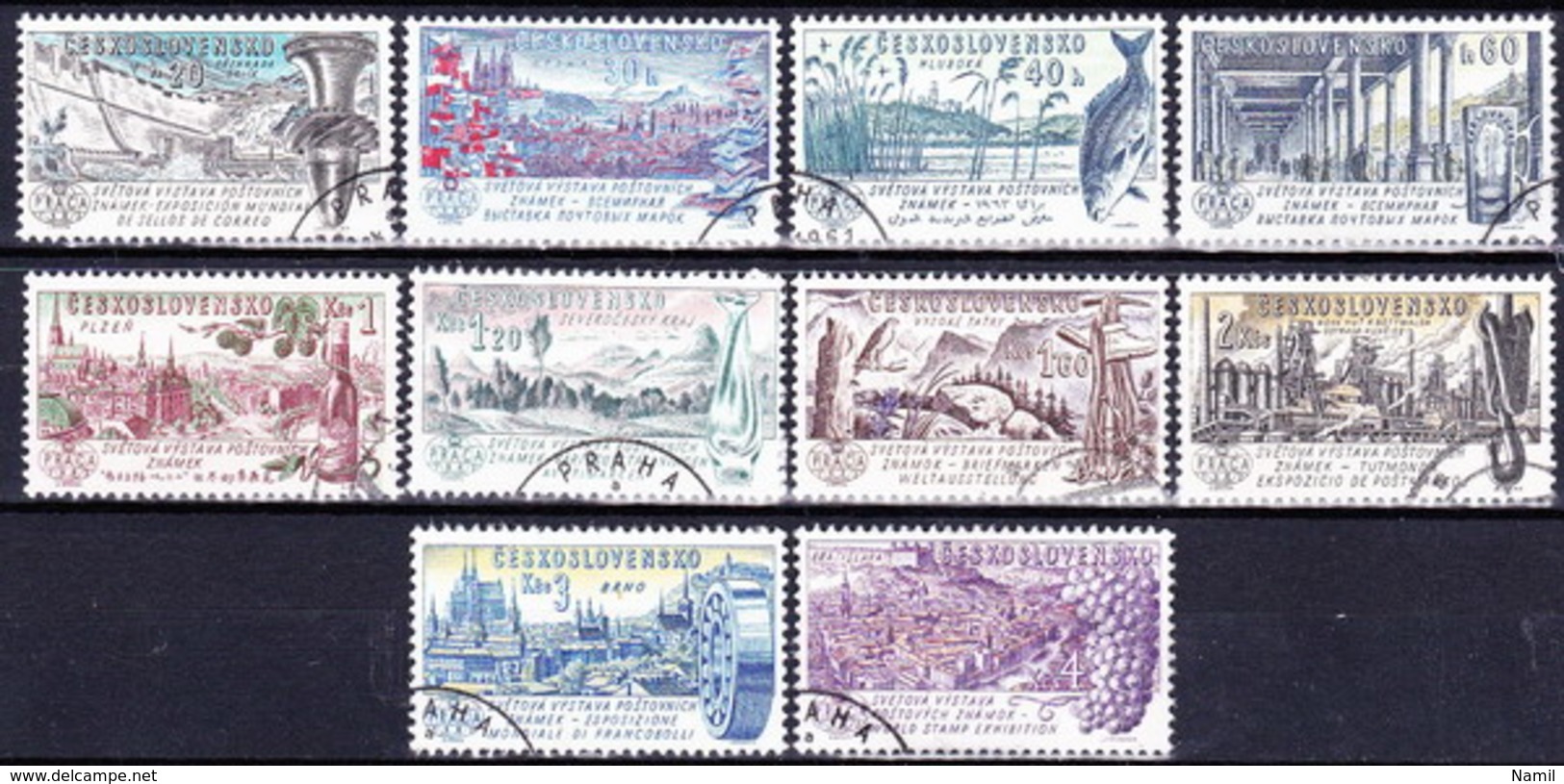 Tchécoslovaquie 1961 Mi 1293-9+1311-3 (Yv 1172-81), Obliteré - Used Stamps