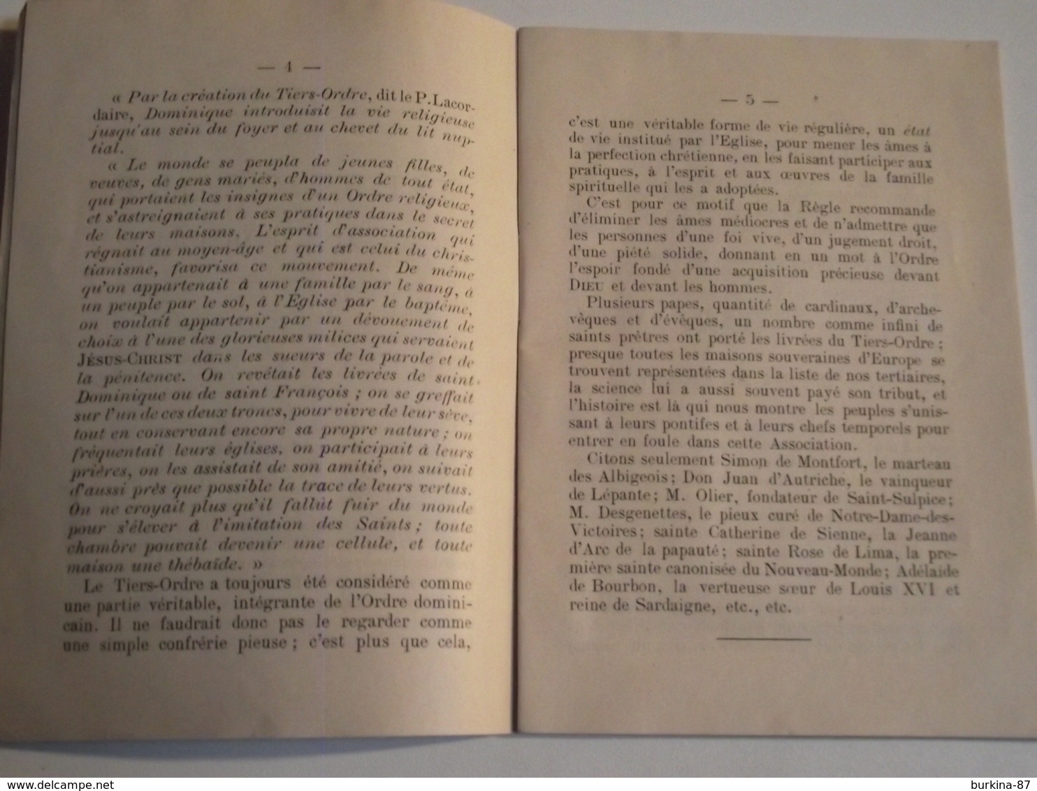 Notice Sur Le Tiers Ordre De Saint Dominique, 1897, Petit Fascicule - Religion & Esotérisme