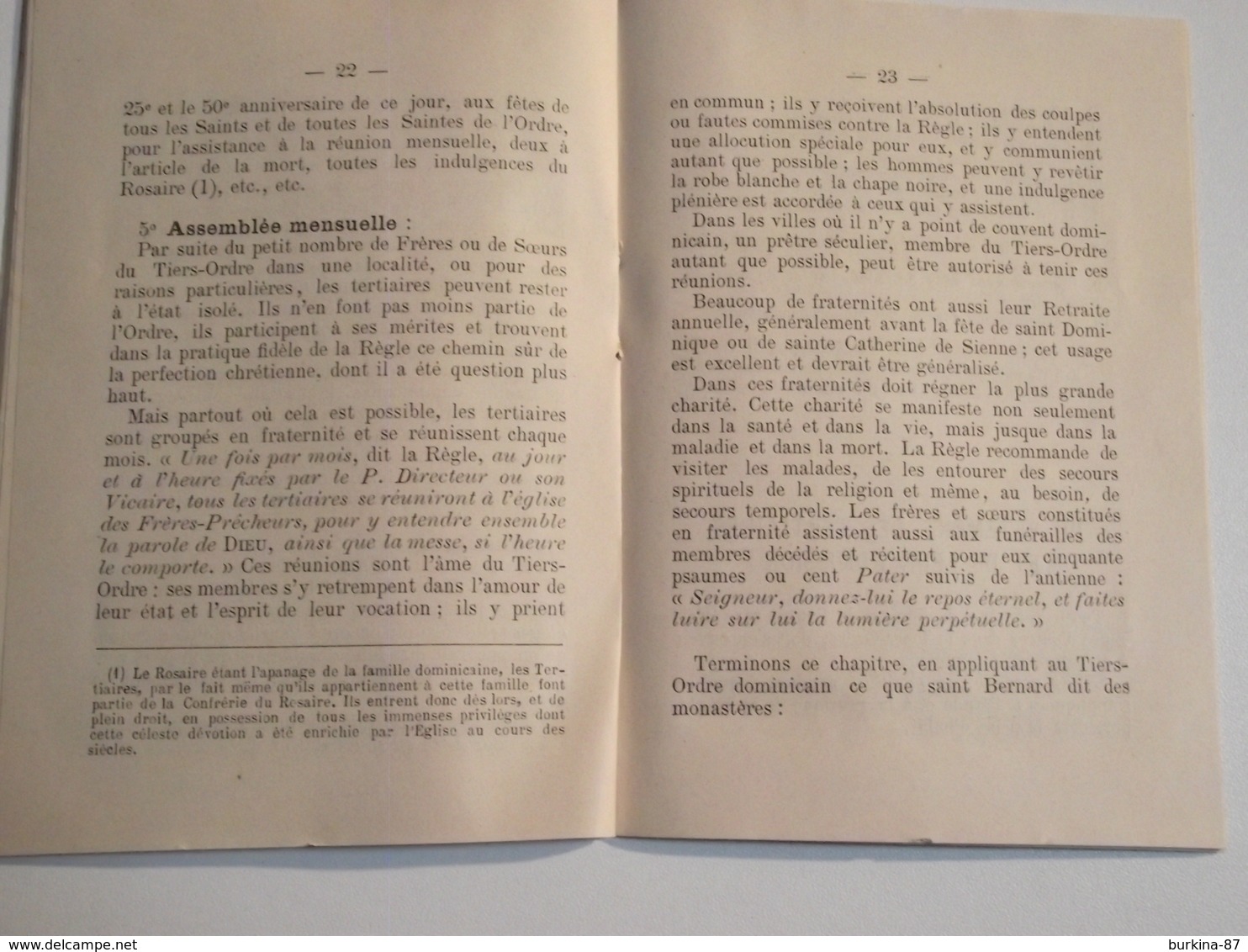 Notice Sur Le Tiers Ordre De Saint Dominique, 1897, Petit Fascicule - Religion & Esotericism