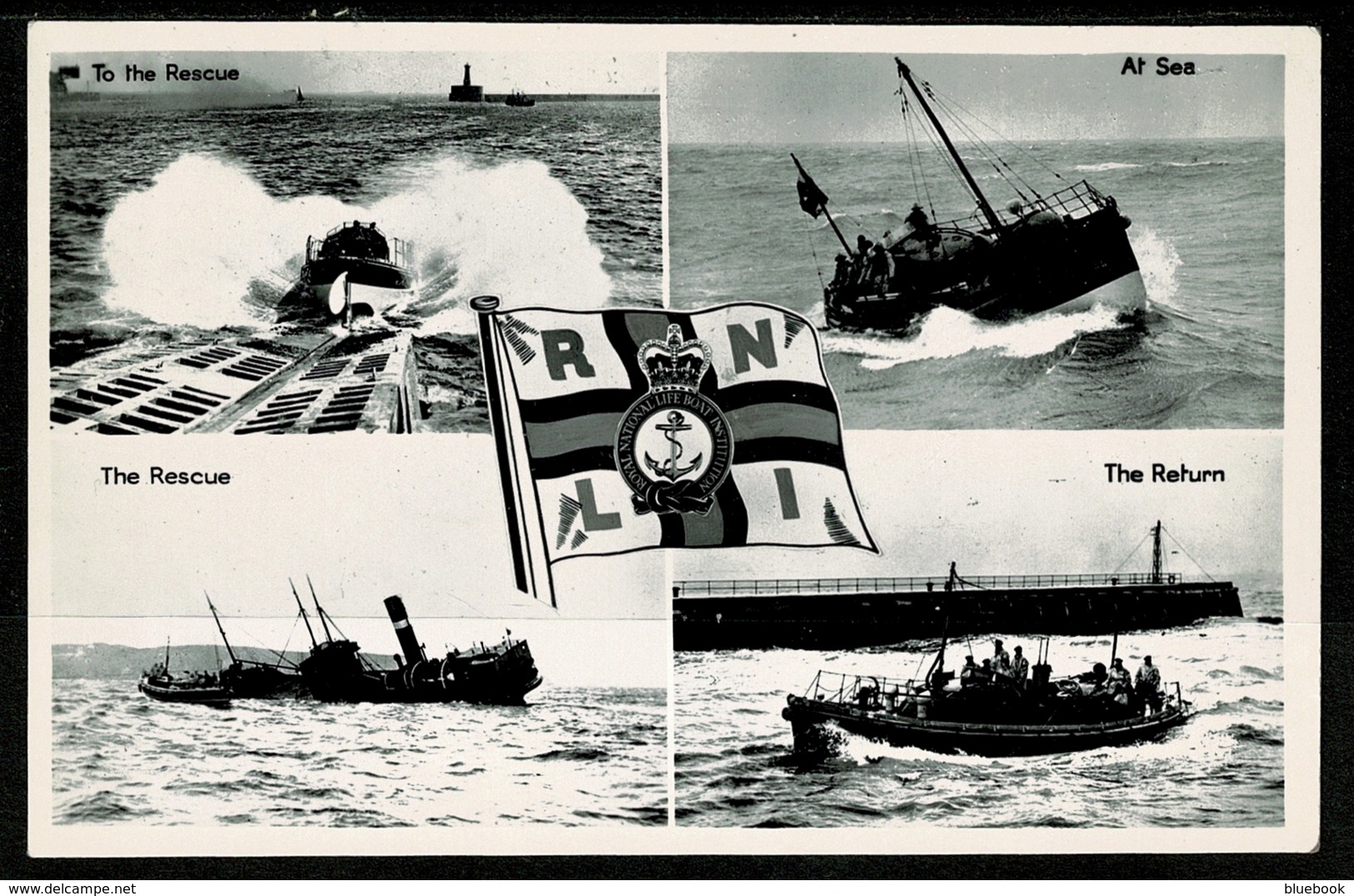 Ref 1278 - R.N.L.I. Real Photo Postcard - Rescue At Sea - Lifeboat - Other & Unclassified