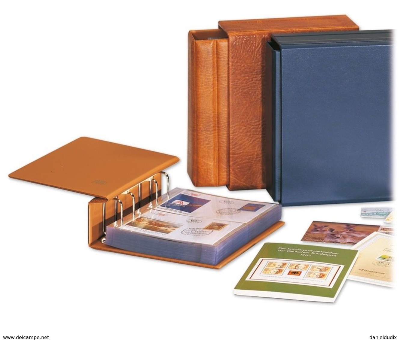 CLASSEUR ALBUM SAFE COMPACT BLEU POUR CARTES POSTALES OU AUTRES + 20 FEUILLES CPA OU CPM - Non-classés