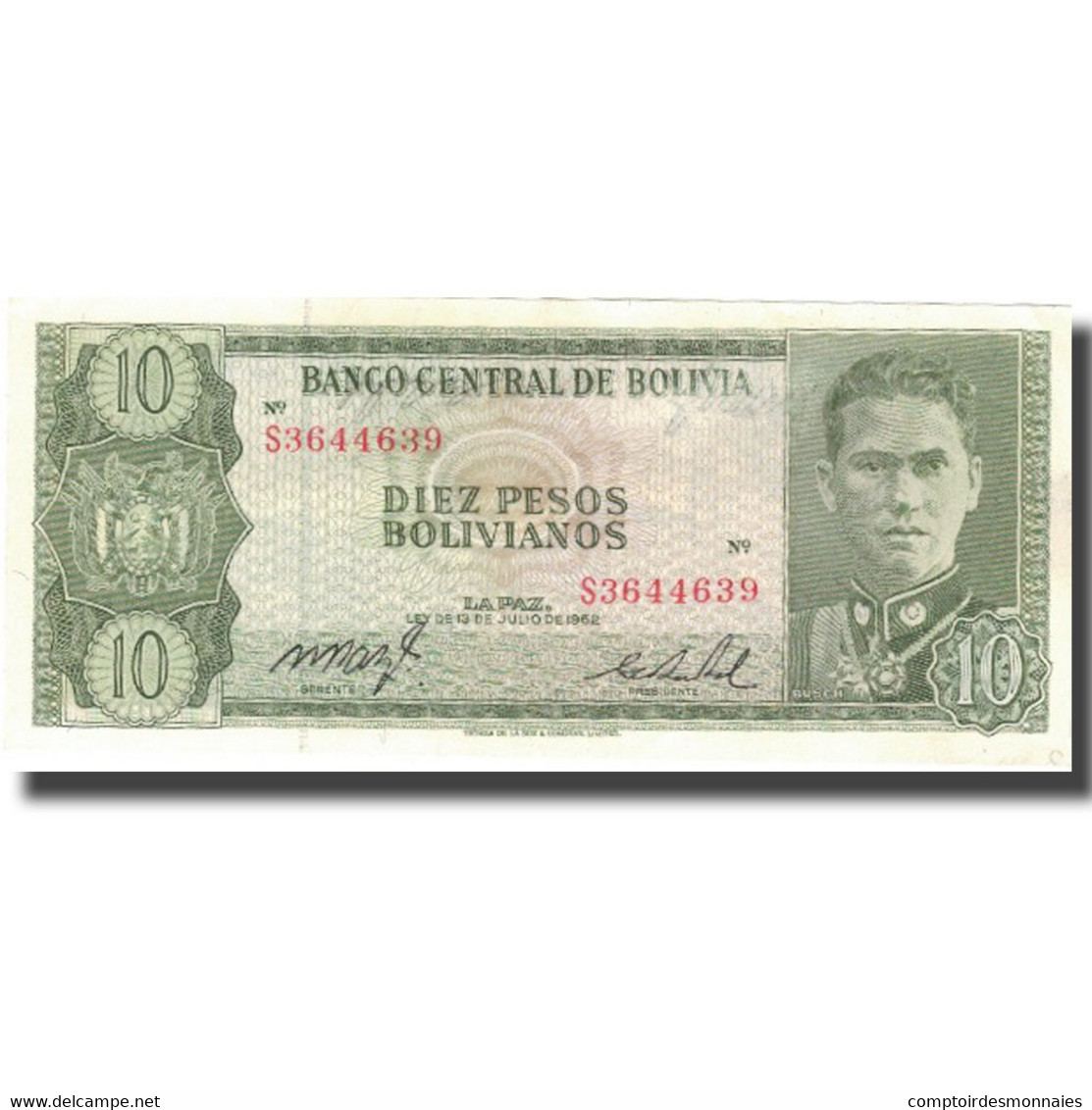 Billet, Bolivie, 10 Pesos Bolivianos, 1962, 1962-07-13, KM:154a, SUP - Bolivien