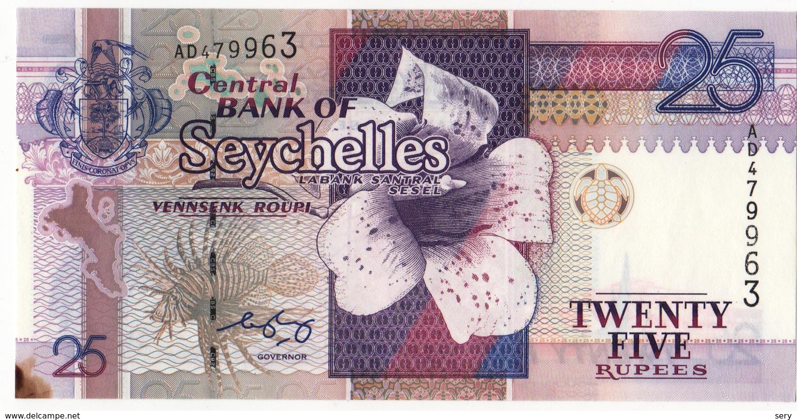 Seychelles  2005  Banknote 25 Rupees  As Per Scan - Seychelles