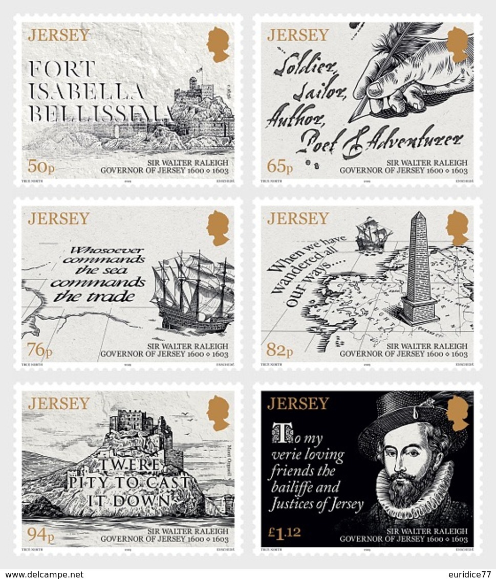 Jersey 2019 - Sir Walter Raleigh, Governor Of Jersey 1600-1603 Stamp Set Mnh - Jersey