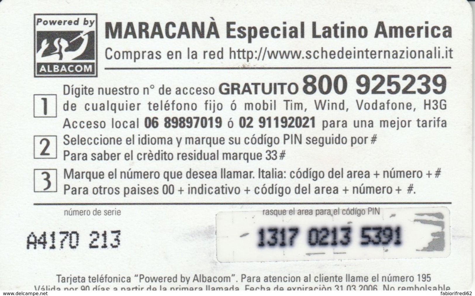 PREPAID PHONE CARD ITALIA ALBACOM (PM2681 - Schede GSM, Prepagate & Ricariche