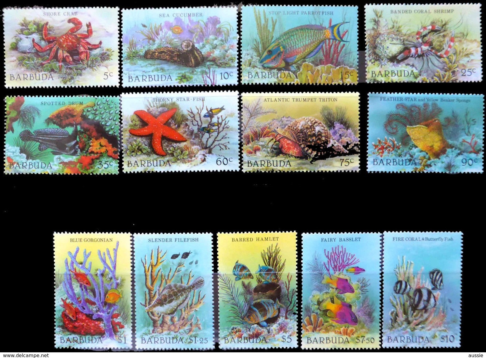 Barbuda 1987 Yvertn° 893-905 *** MNH Cote 40 Euro Faune Marine Poissons Vissen Fish - Poissons