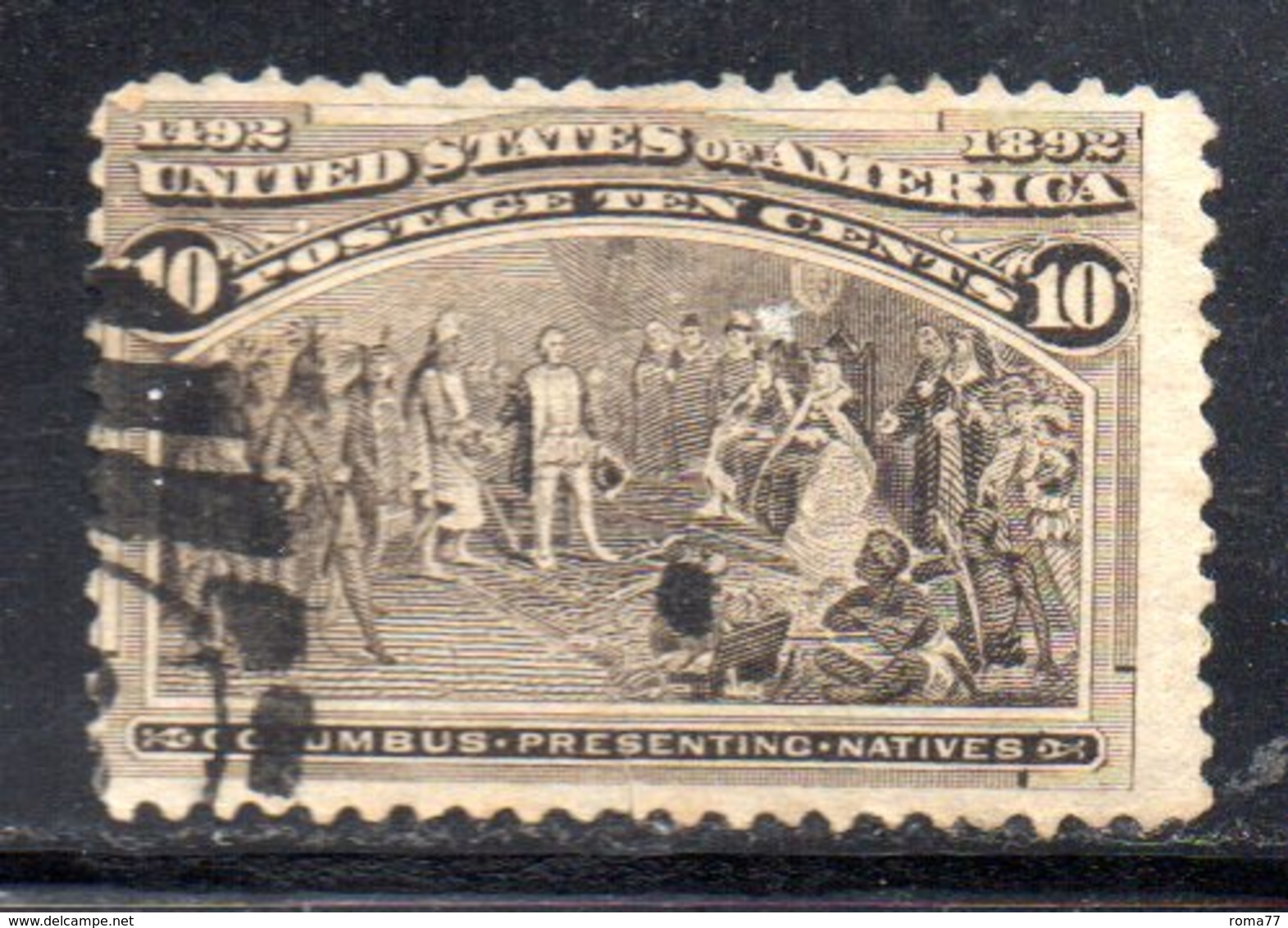 XP3847 - STATI UNITI 1893 , 10 Cents Unificato N. 107 Usato . Colombo - Usati