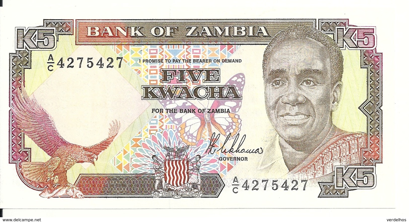 ZAMBIE 5 KWACHA ND1989 UNC P 30 - Zambie