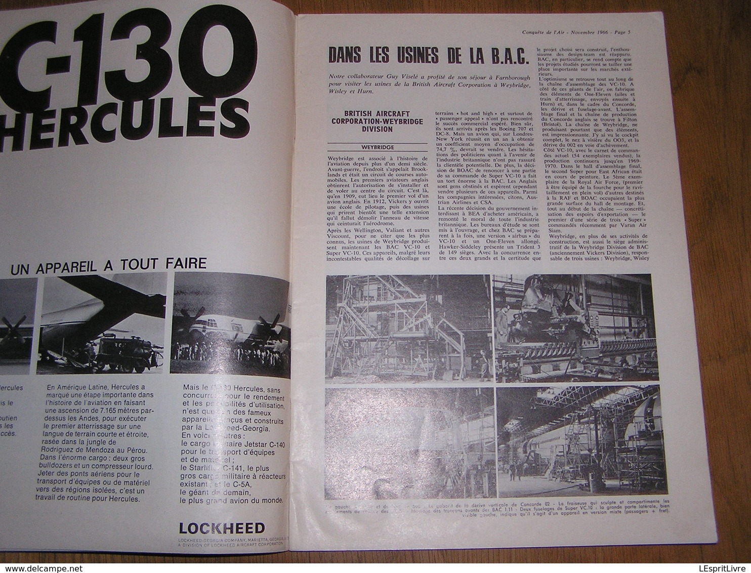 LA CONQUÊTE DE L'AIR Novembre 1966 Aviation Belge Avion C-130 Hercules Hurricane Diest B.A.C. Usine Aircraft Cessna 337 - Avion