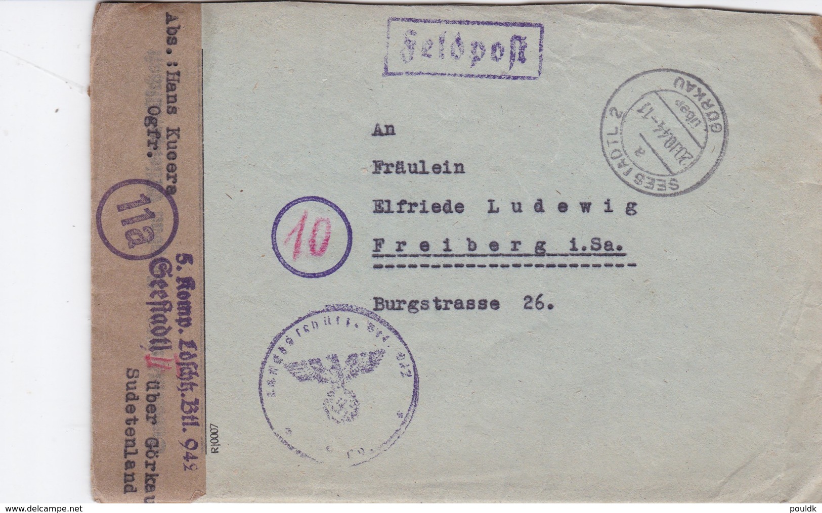 German Feldpost WW2: From Seestadtl (Ervenice) In Sudetenland - Landesschützen Bataillon 942 P/m Seestadtl - Militaria