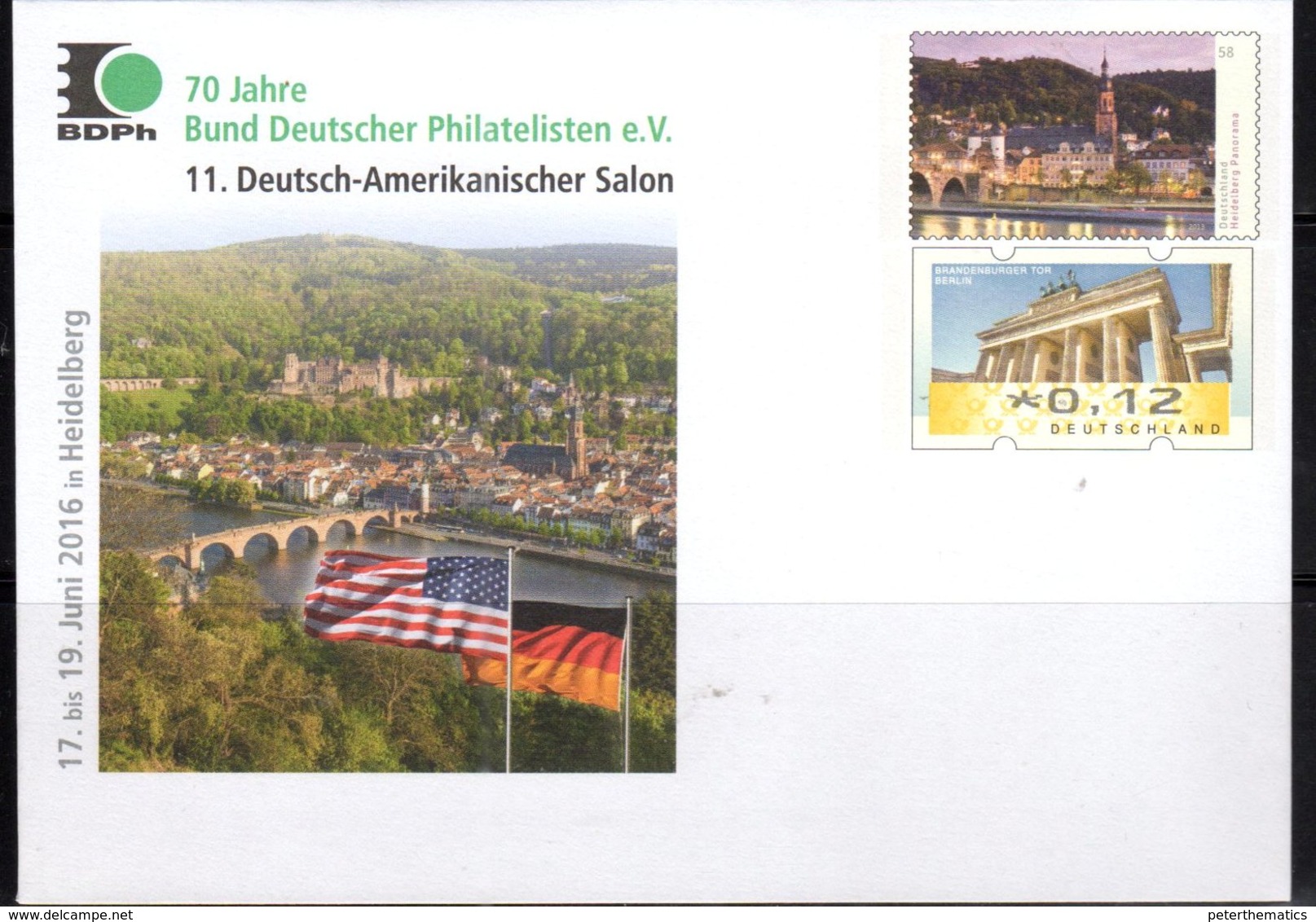 GERMANY, 2016, MINT POSTAL STATIONERY, PREPAID ENVELOPE,HEIDELBERG, BRIDGES - Bridges