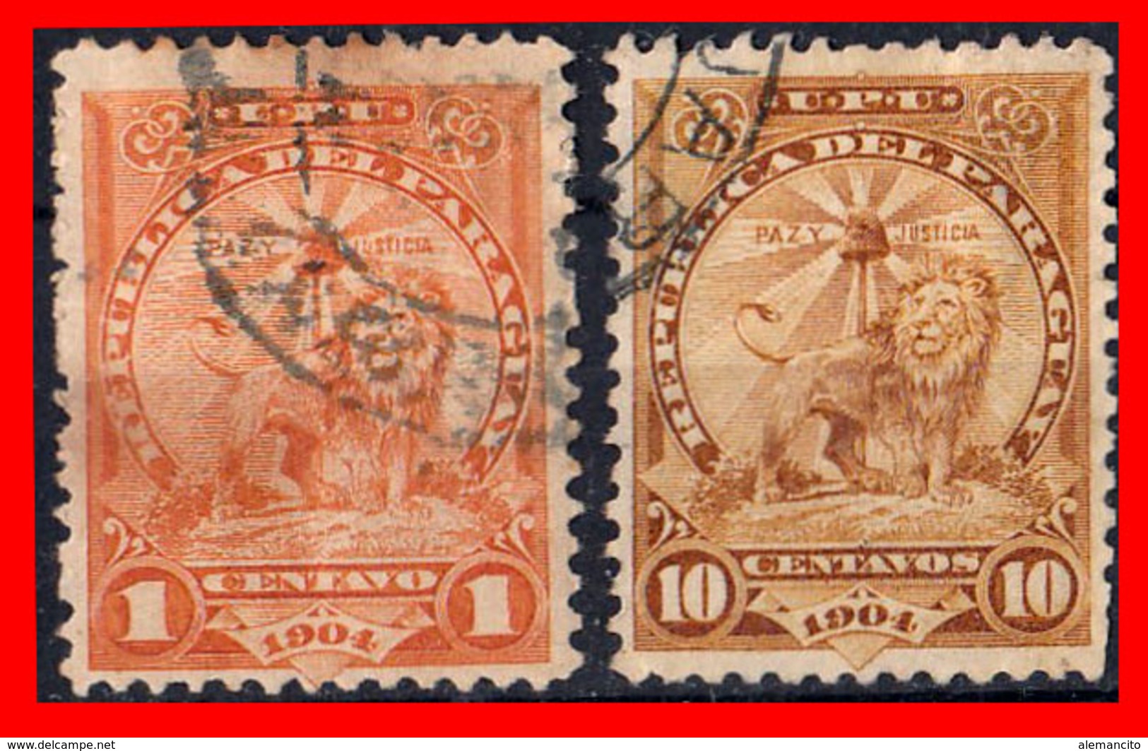 PARAGUAY ( AMERICA DEL SUR)  2 SELLOS ANTIGUO - Paraguay