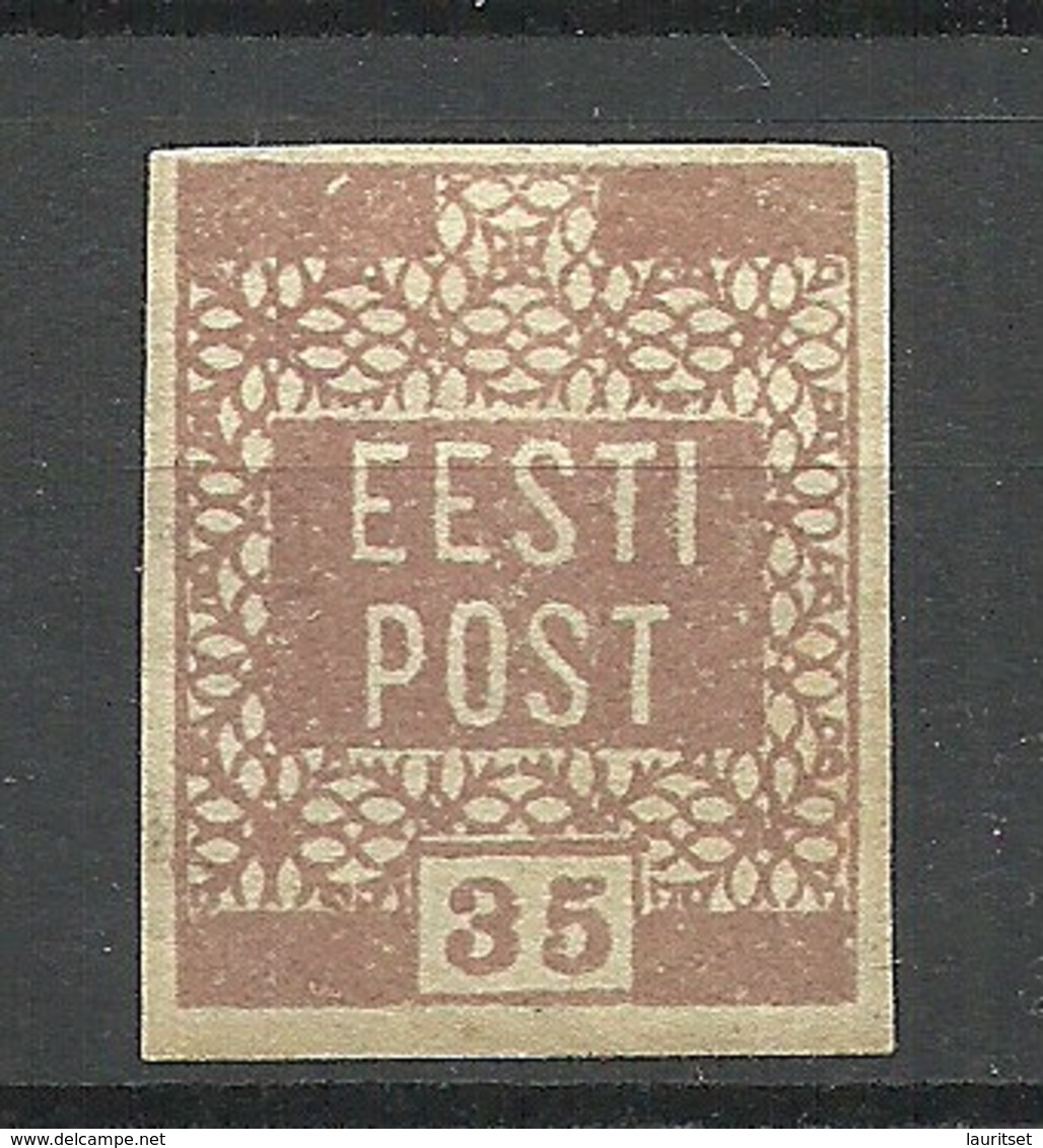 ESTLAND ESTONIA 1918/1919 Michel 3  YELLOW-BROWN Gelblich Braun Variety * - Estland